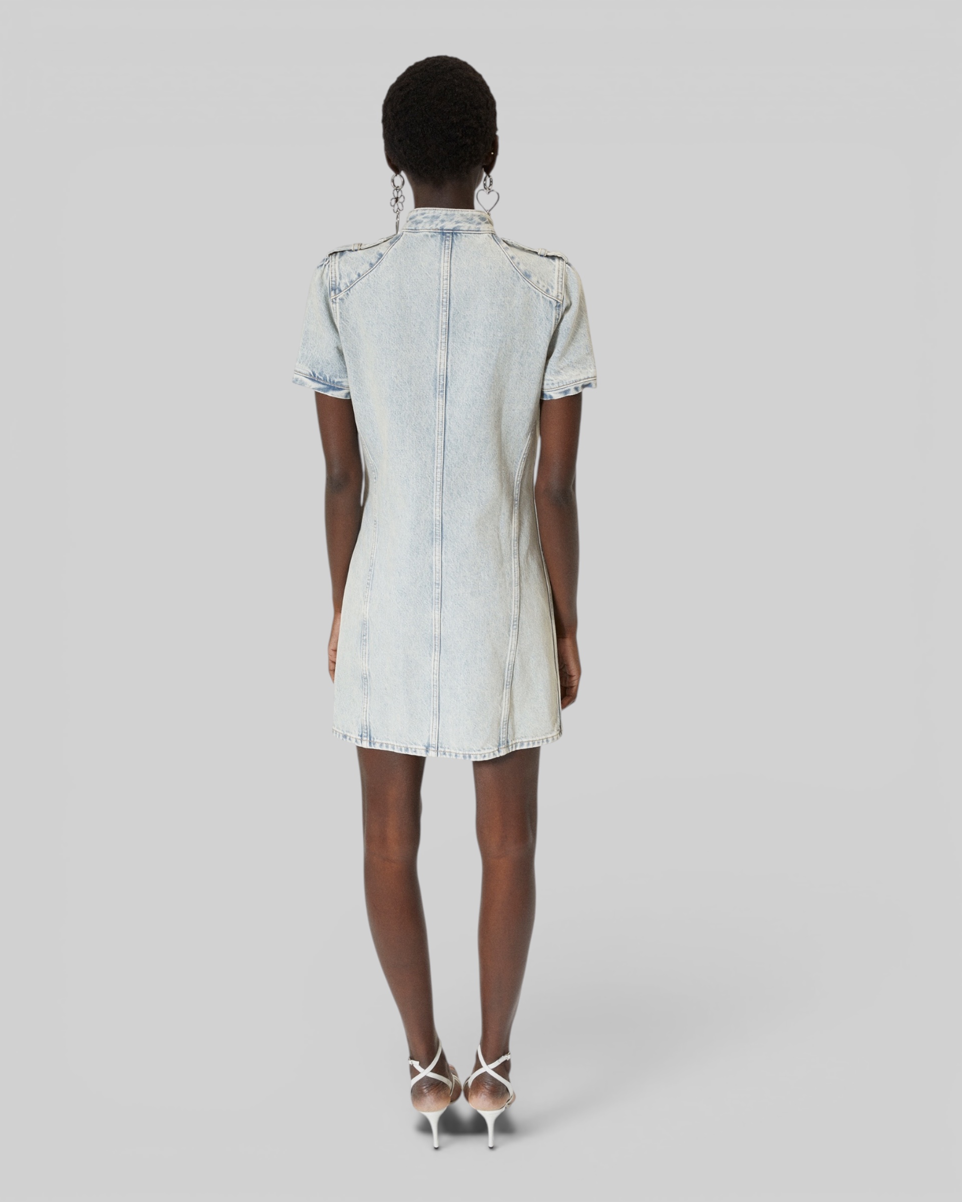 Blue denim short dress
