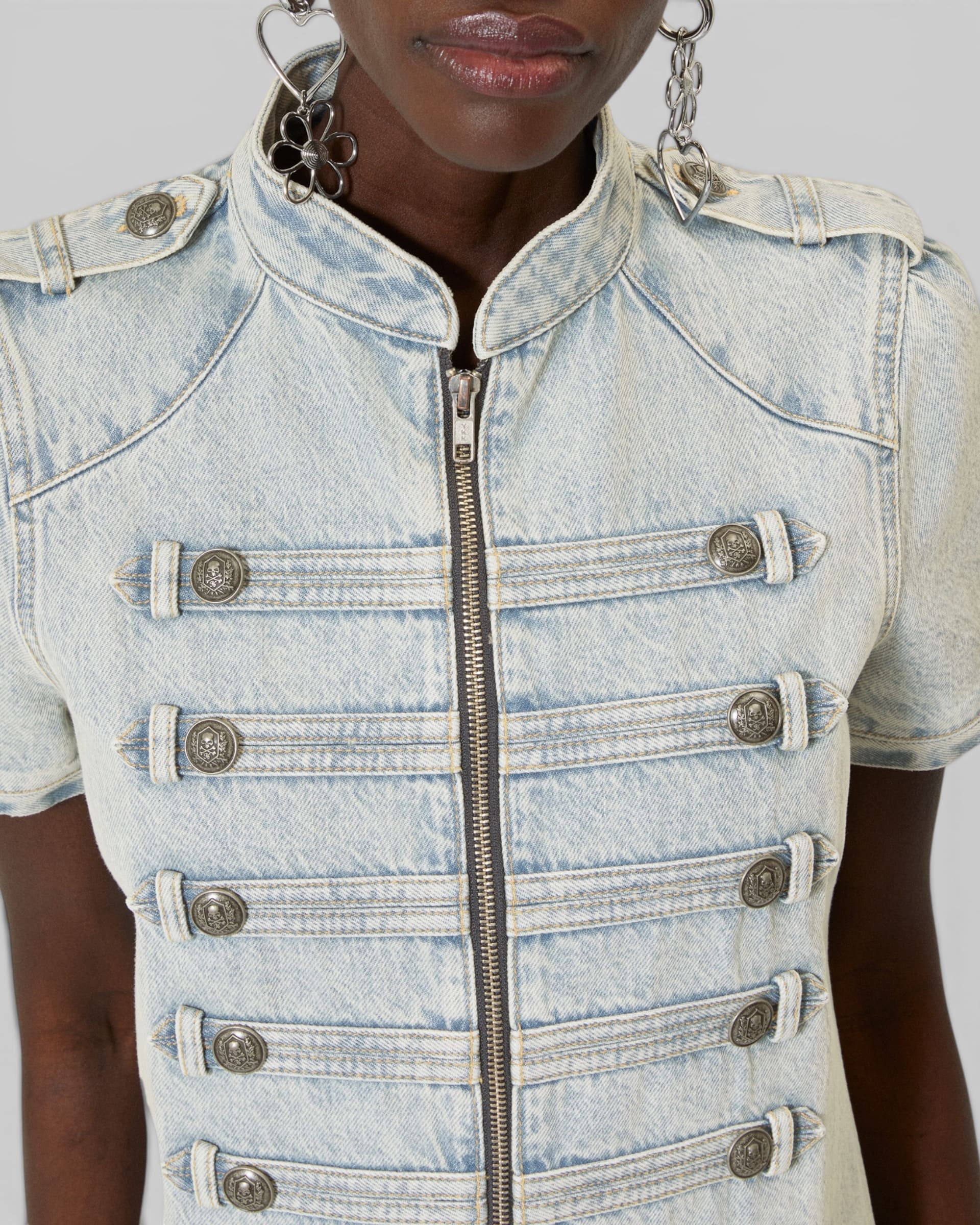Blue denim short dress