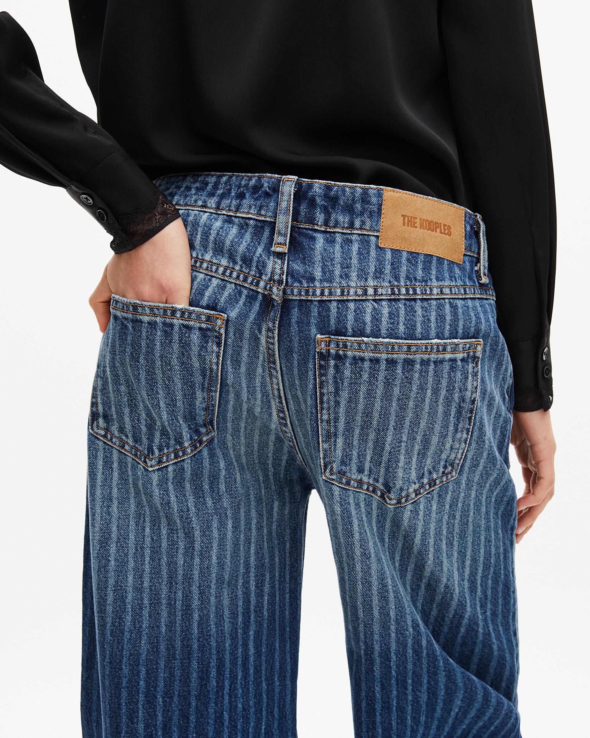 Blue pinstripe jeans