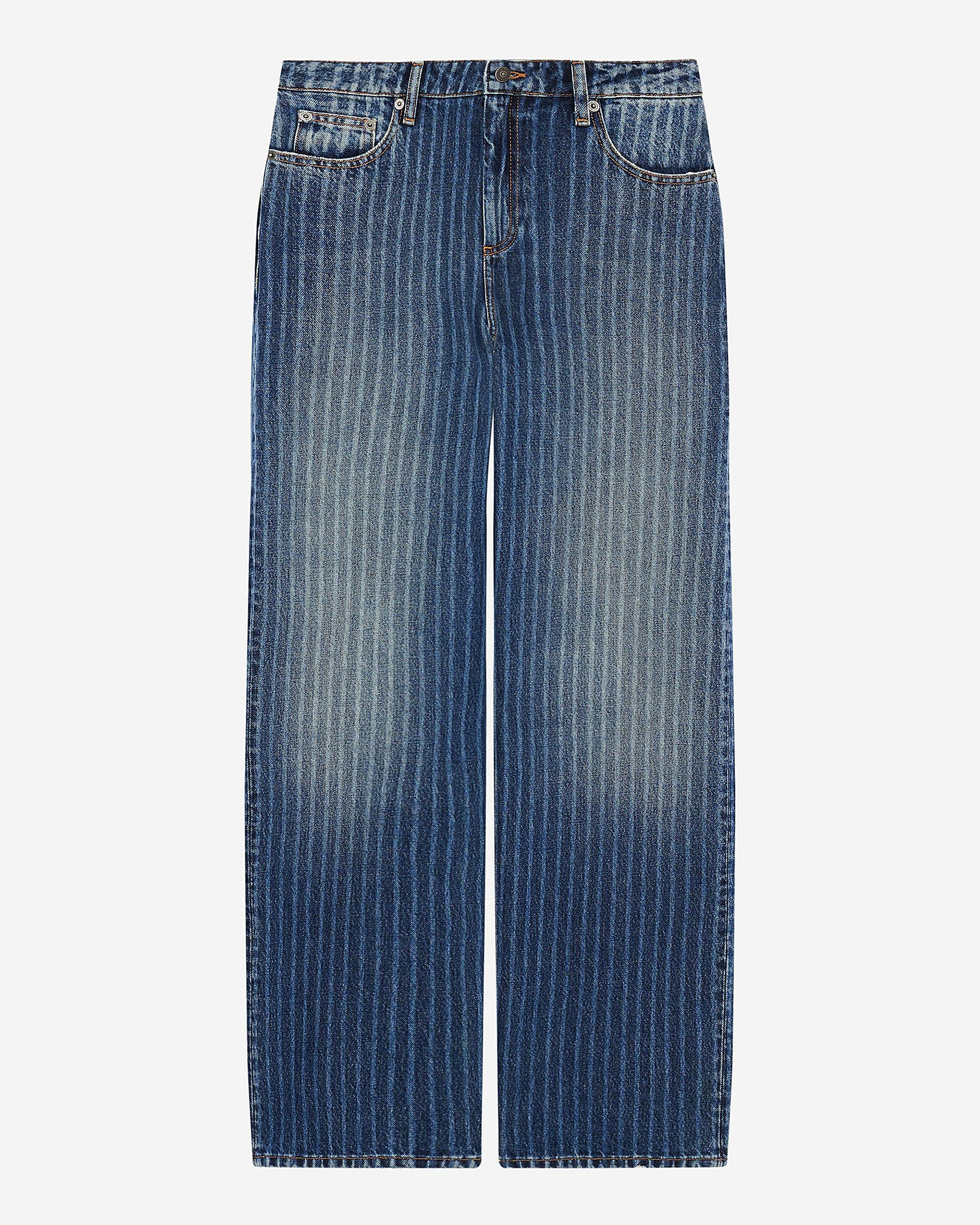 Blue pinstripe jeans