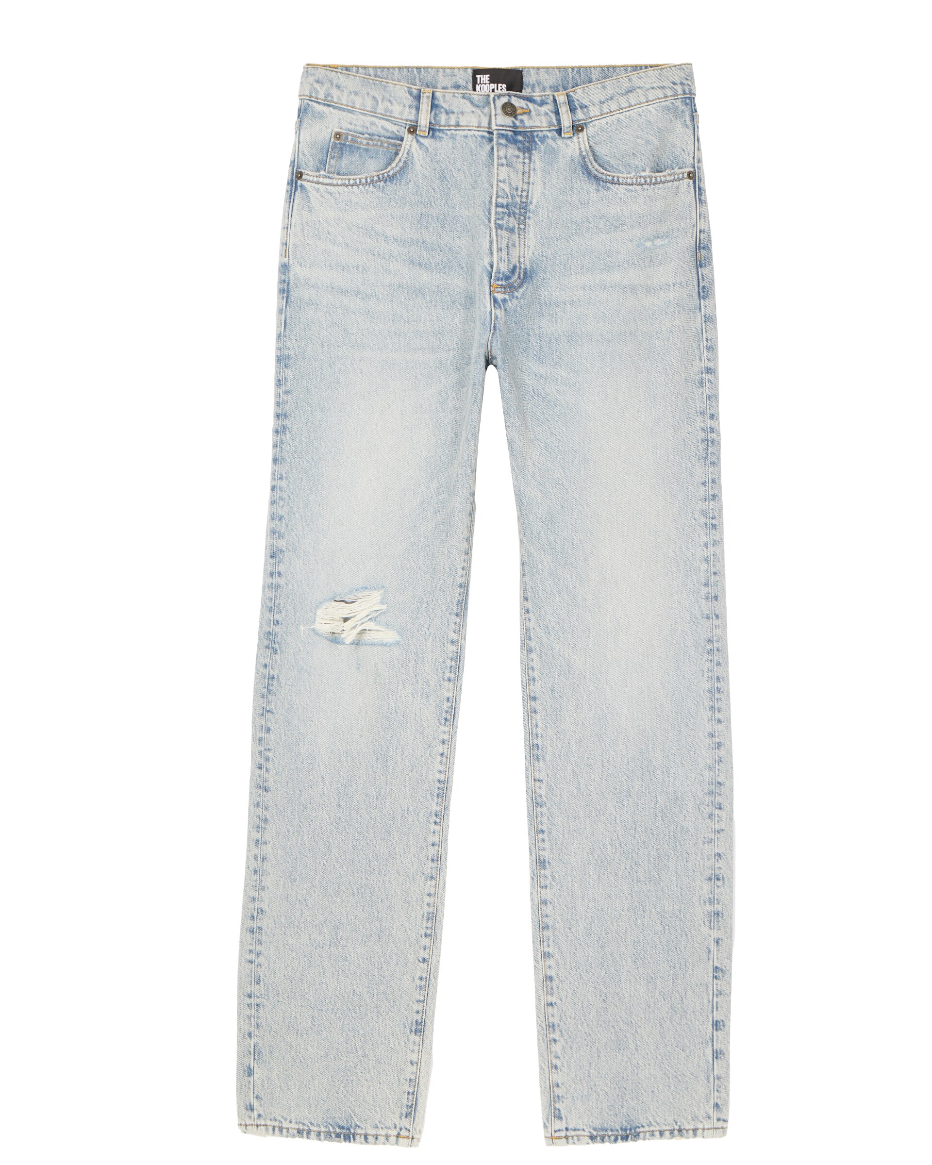 Light blue washed straight jeans