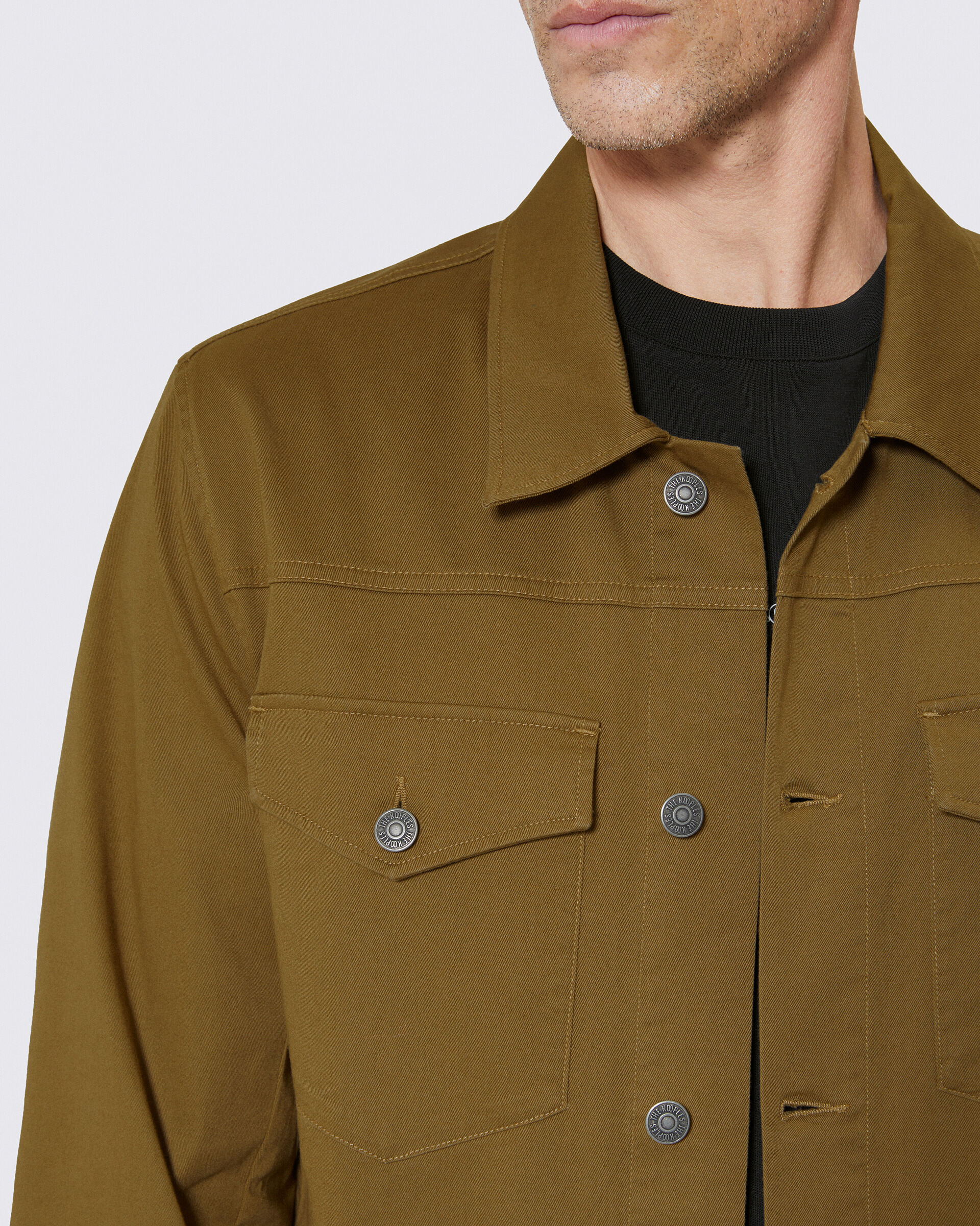 Overshirt with bronze patch pockets
