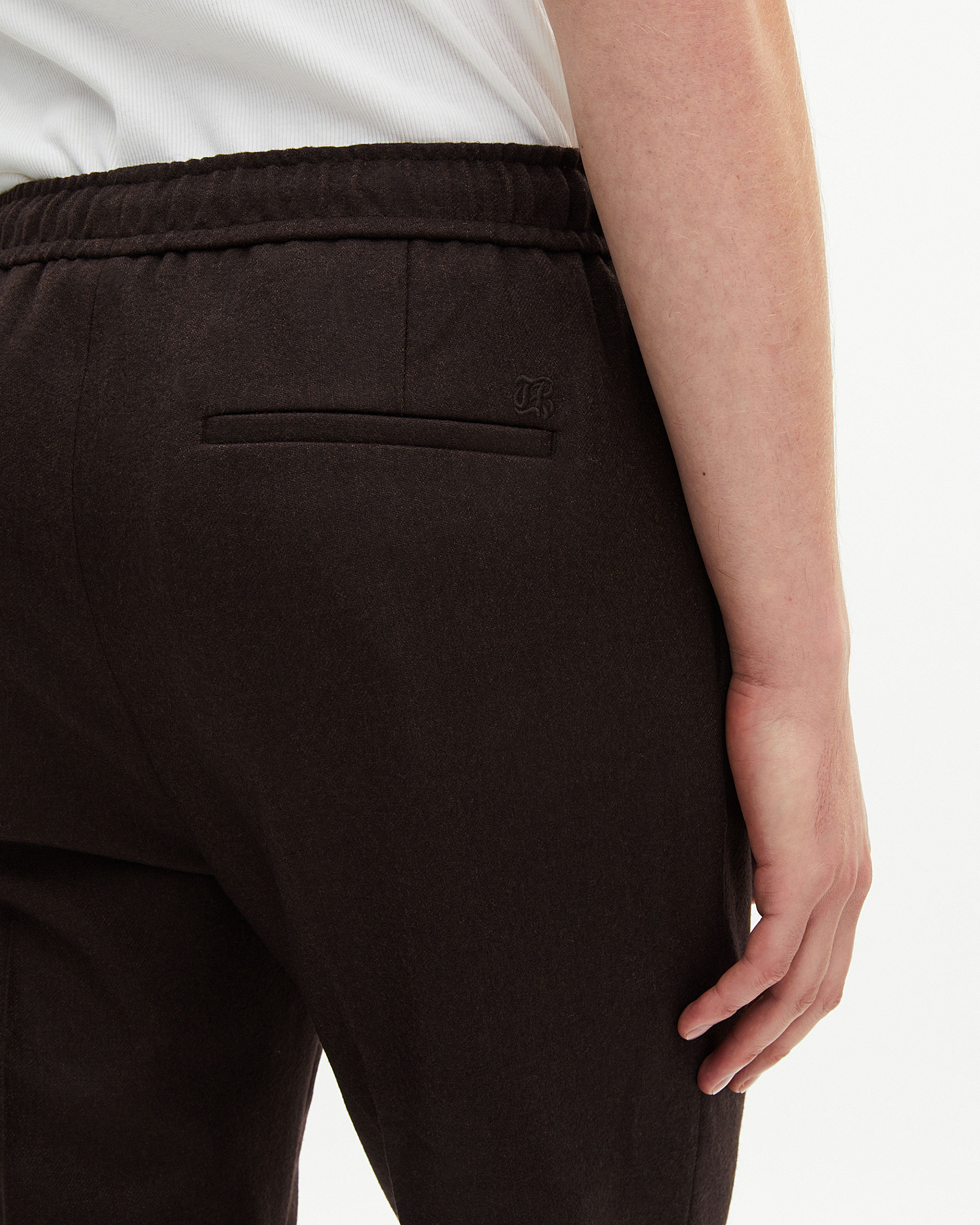 Brown wool straight pants