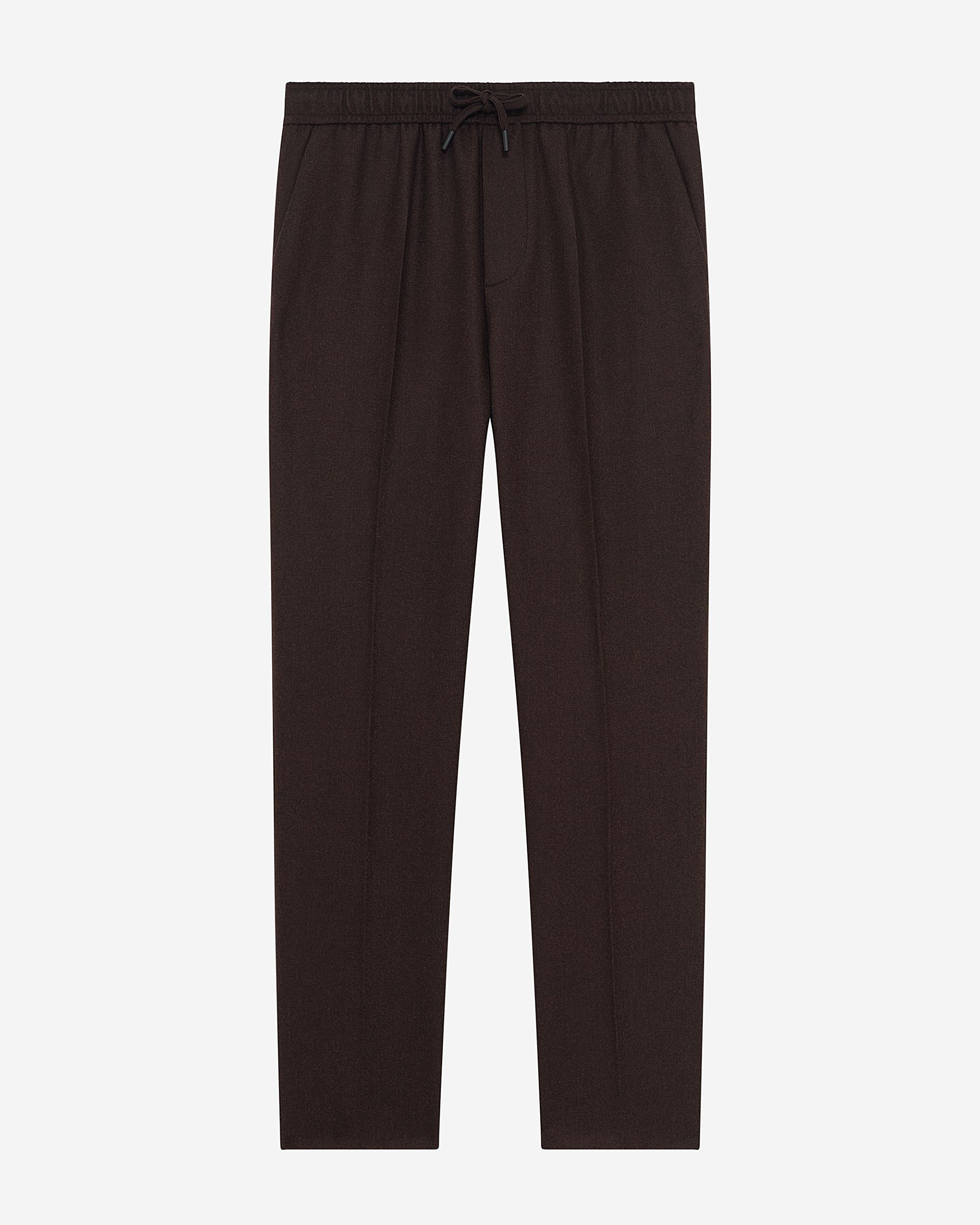 Brown wool straight pants