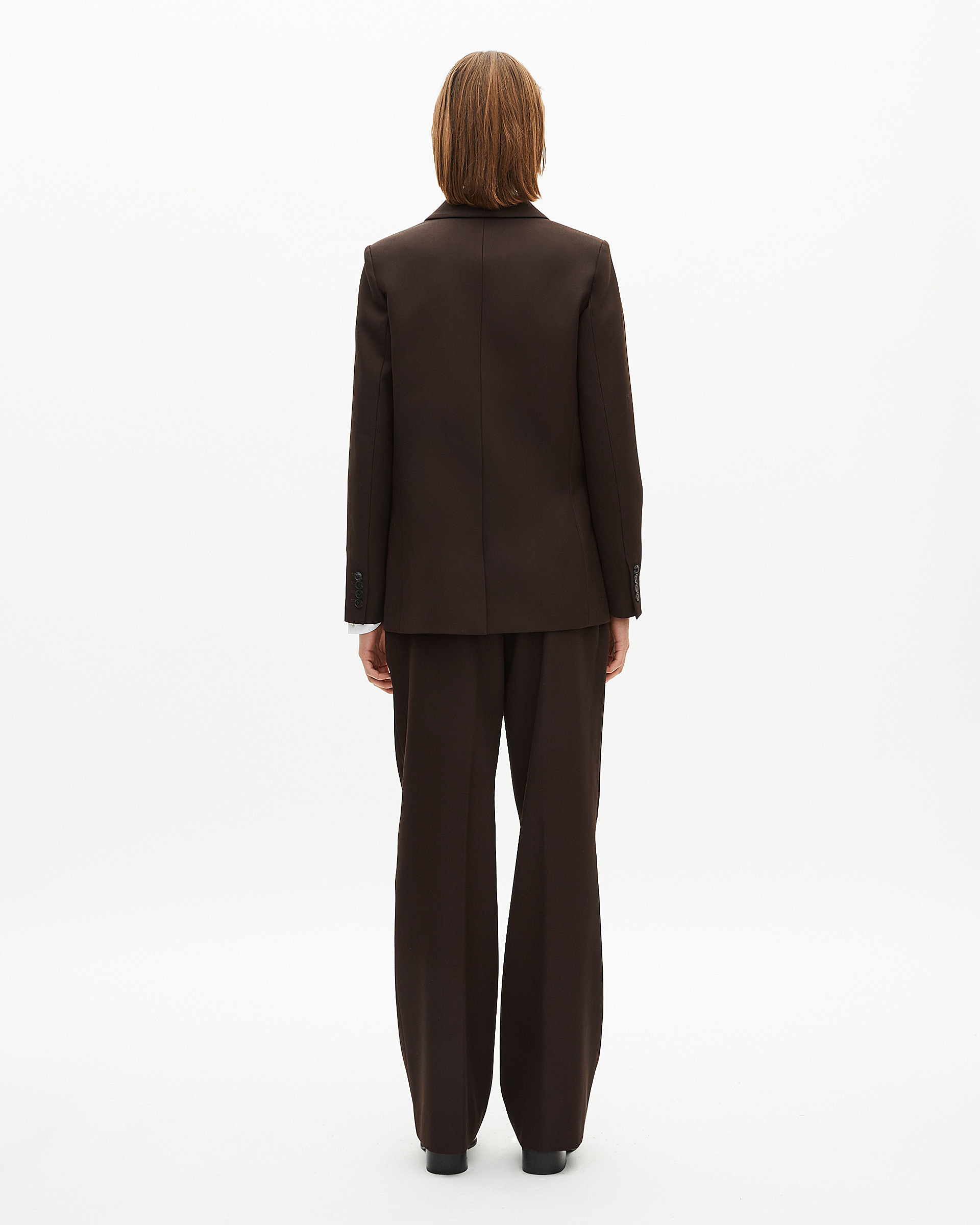 Brown wool-blend suit jacket