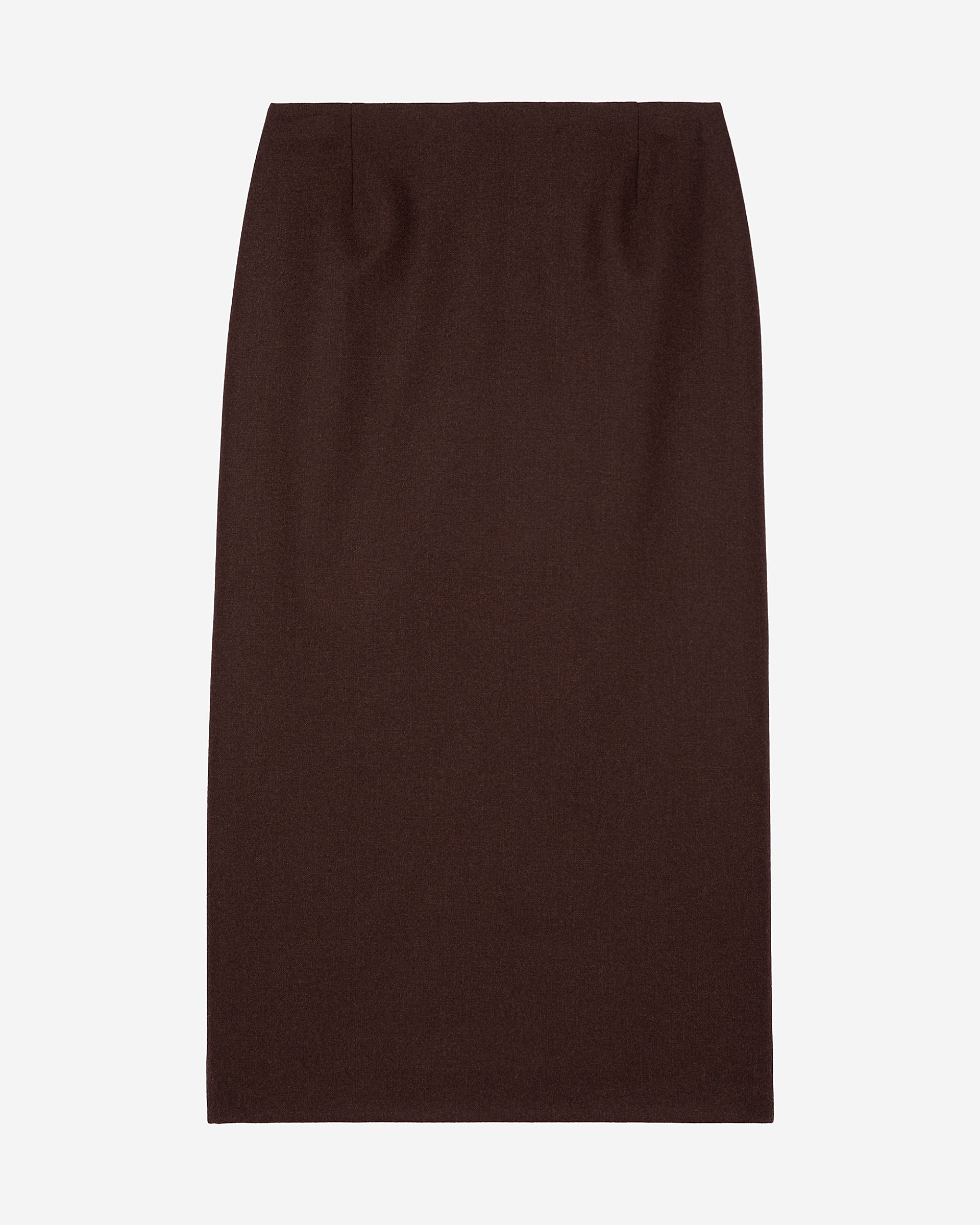 Long brown pencil skirt