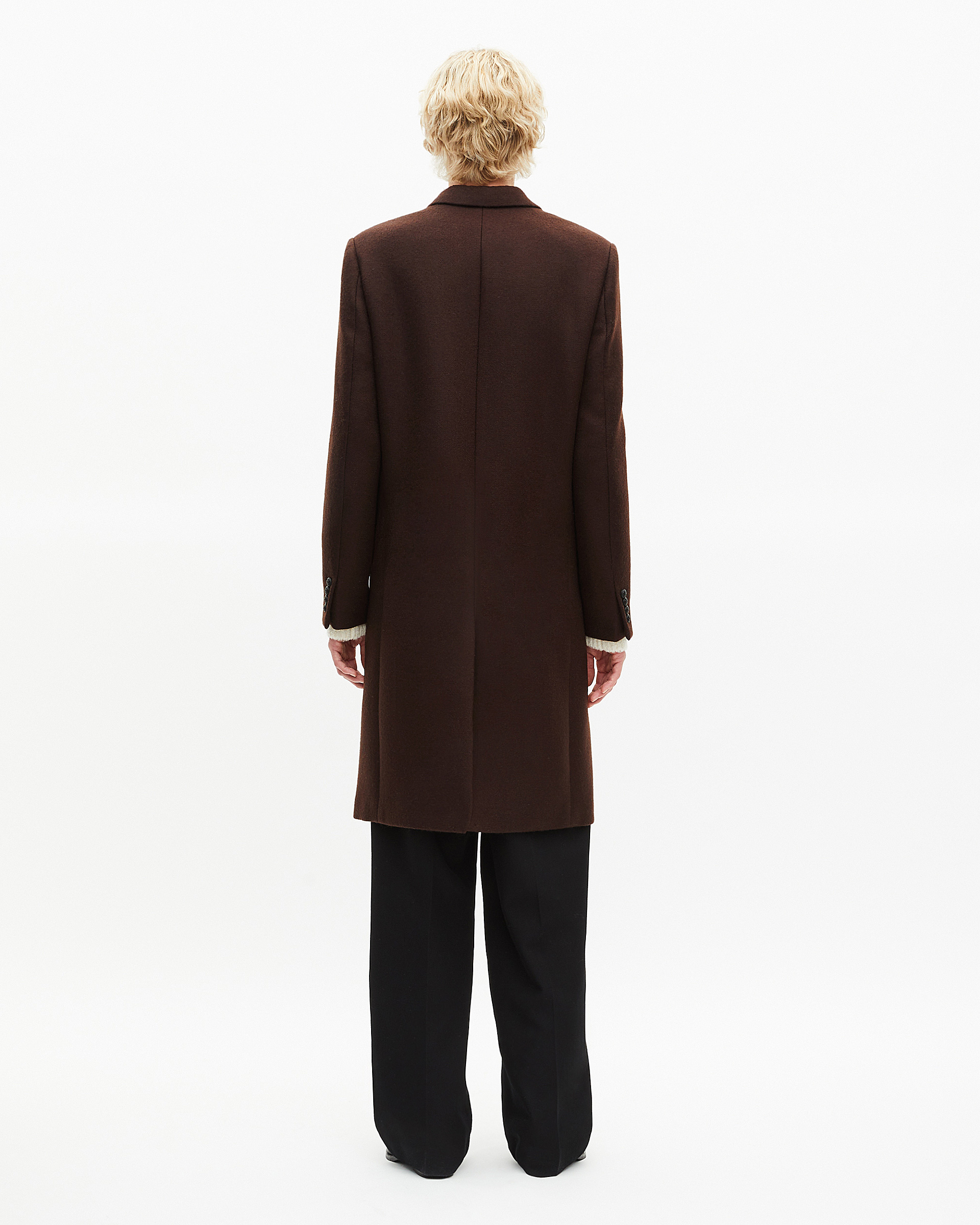 Long brown wool coat