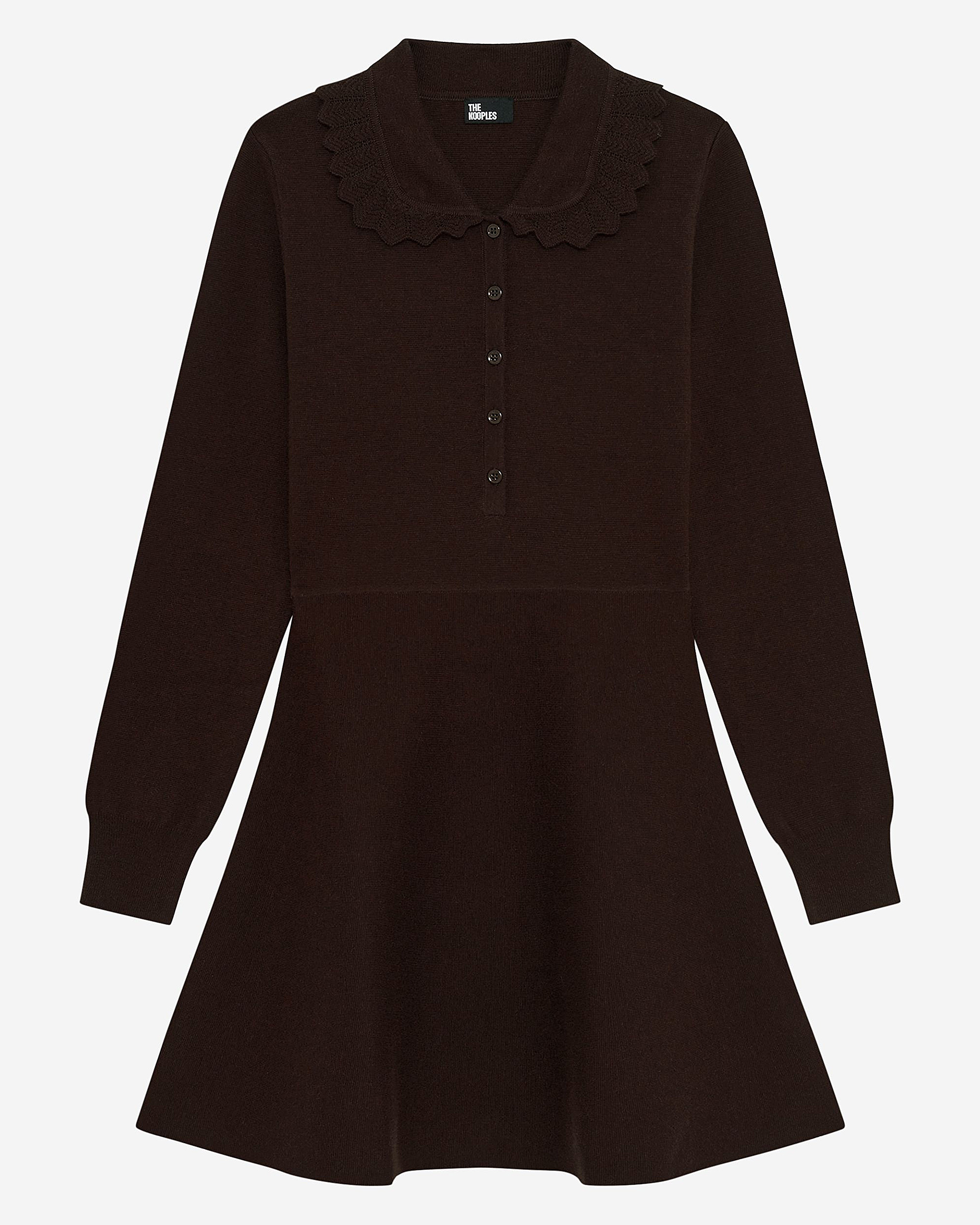 Short brown knit dress