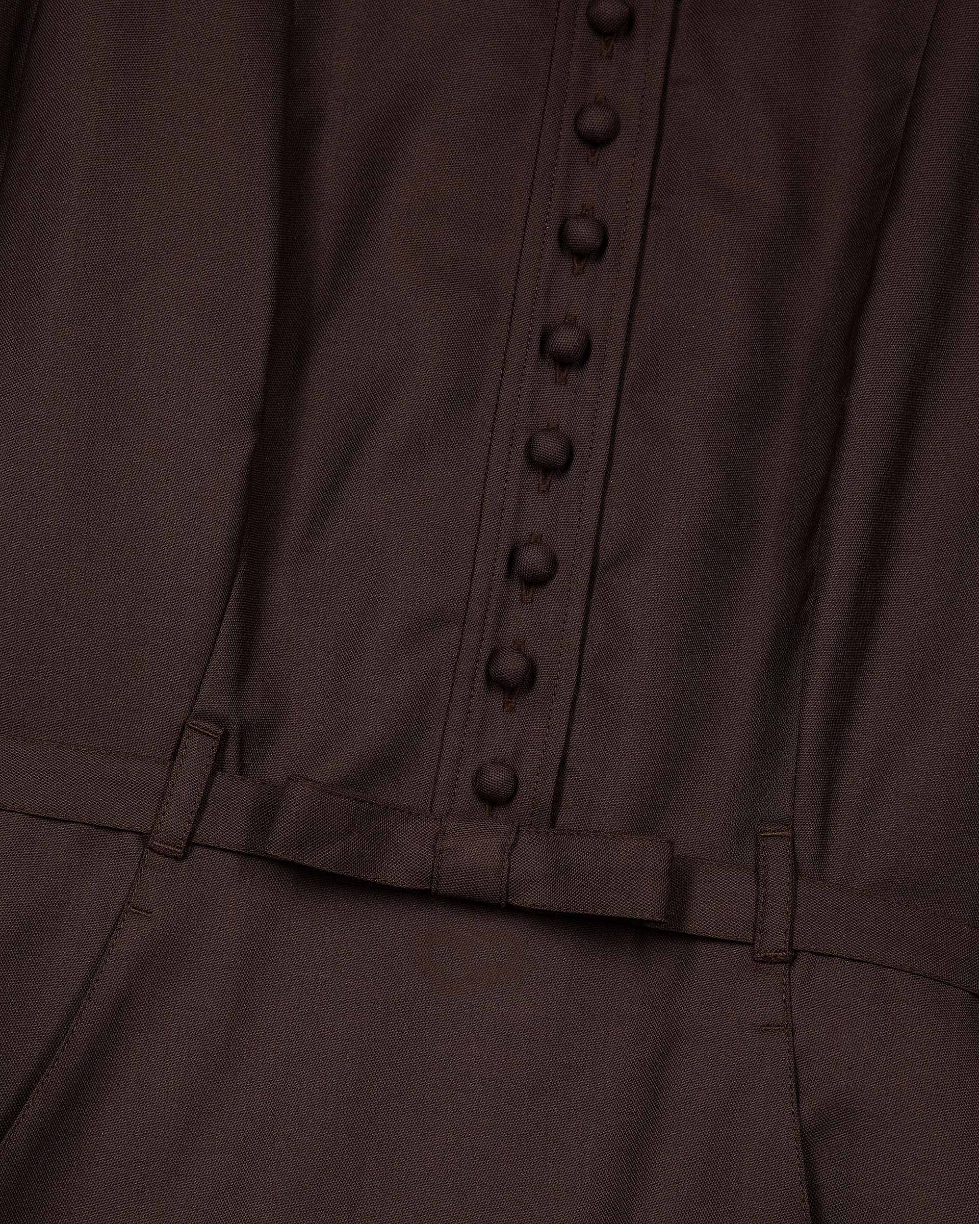Short dress in brown wool