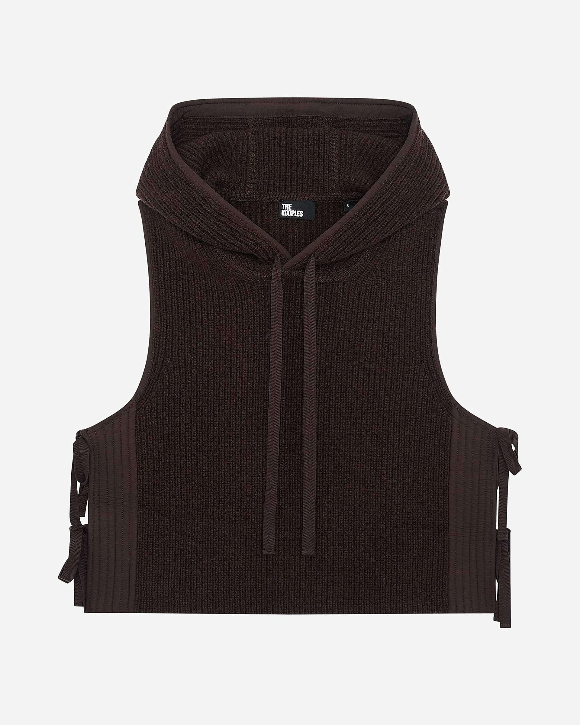 Brown wool and cotton sleeveless sweater