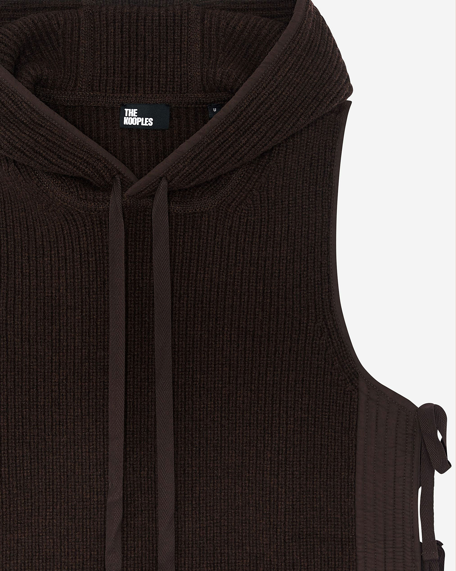 Brown wool and cotton sleeveless sweater