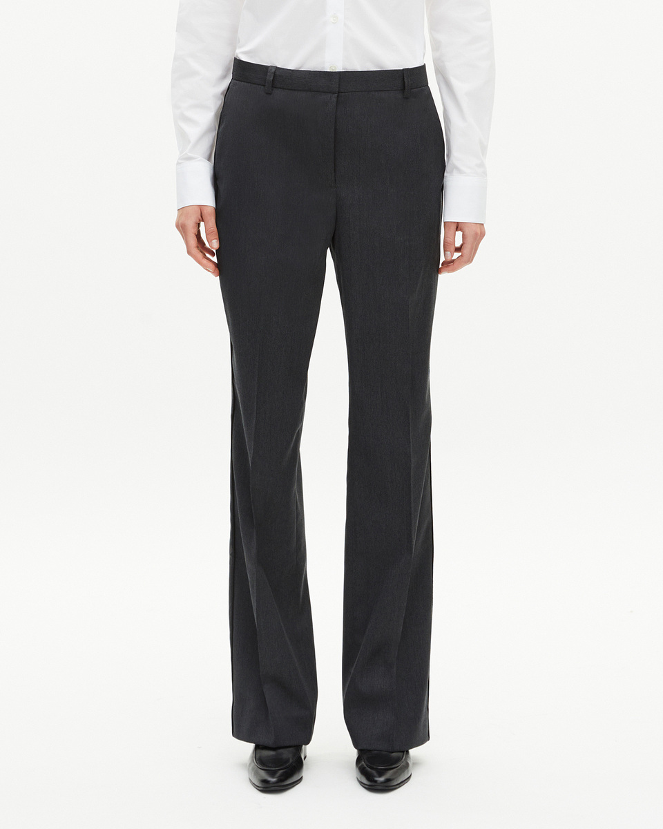 Dark gray wool straight pants