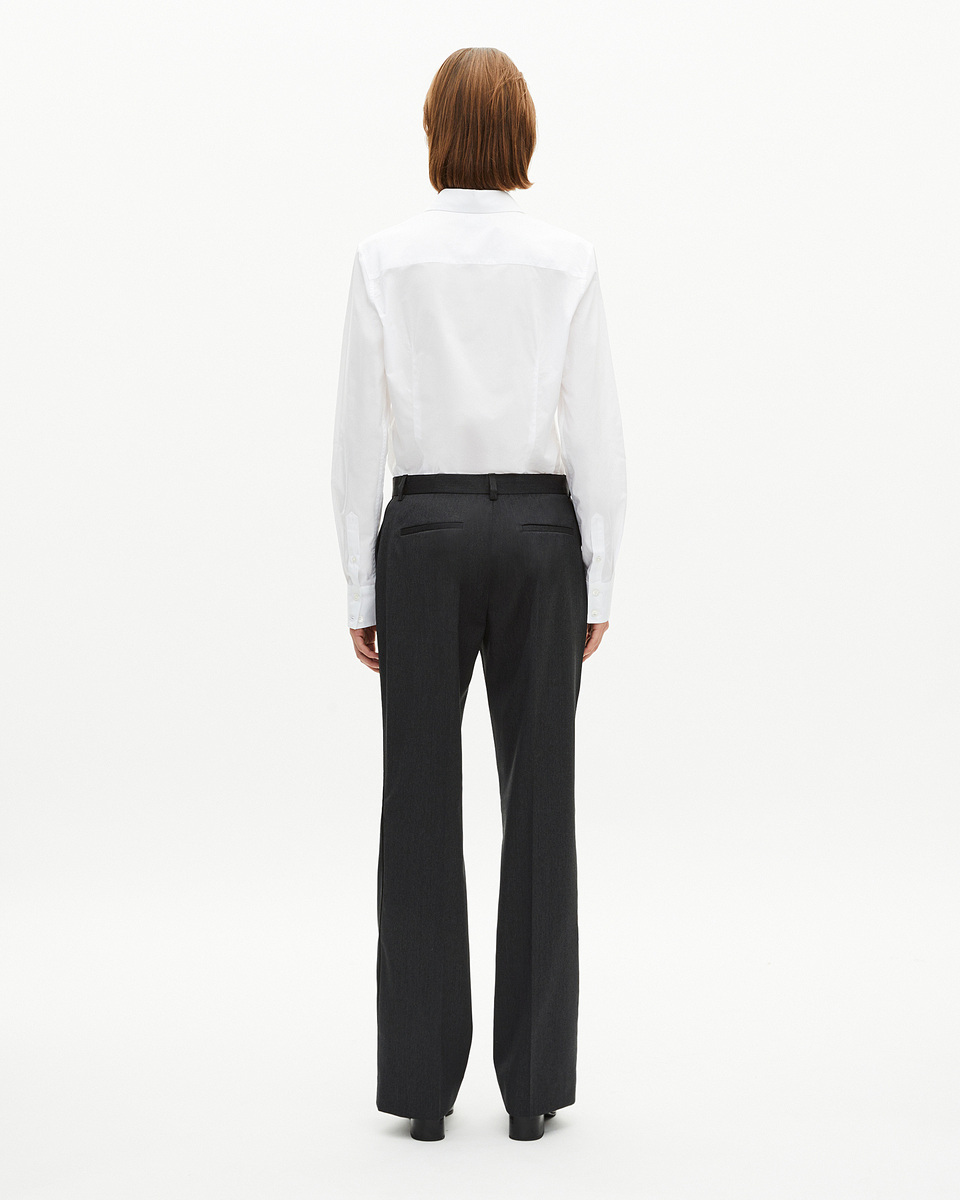 Dark gray wool straight pants