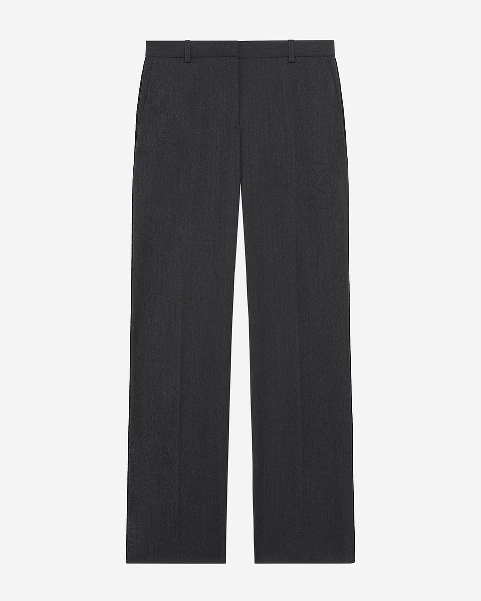 Dark gray wool straight pants