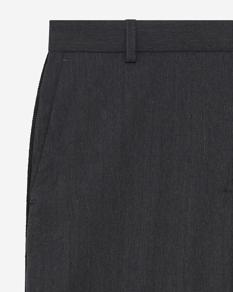 Dark gray wool straight pants