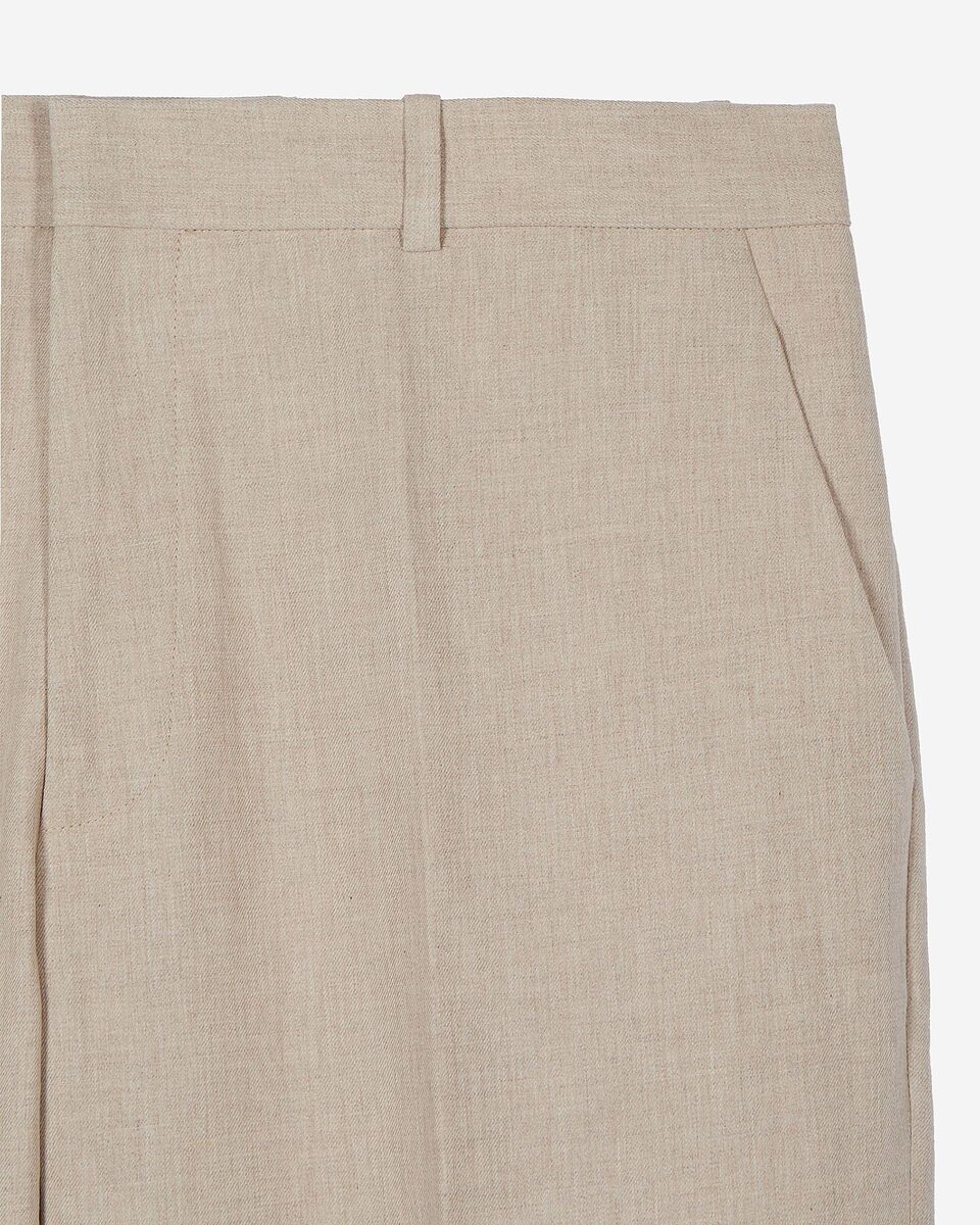Beige cotton linen suit pants