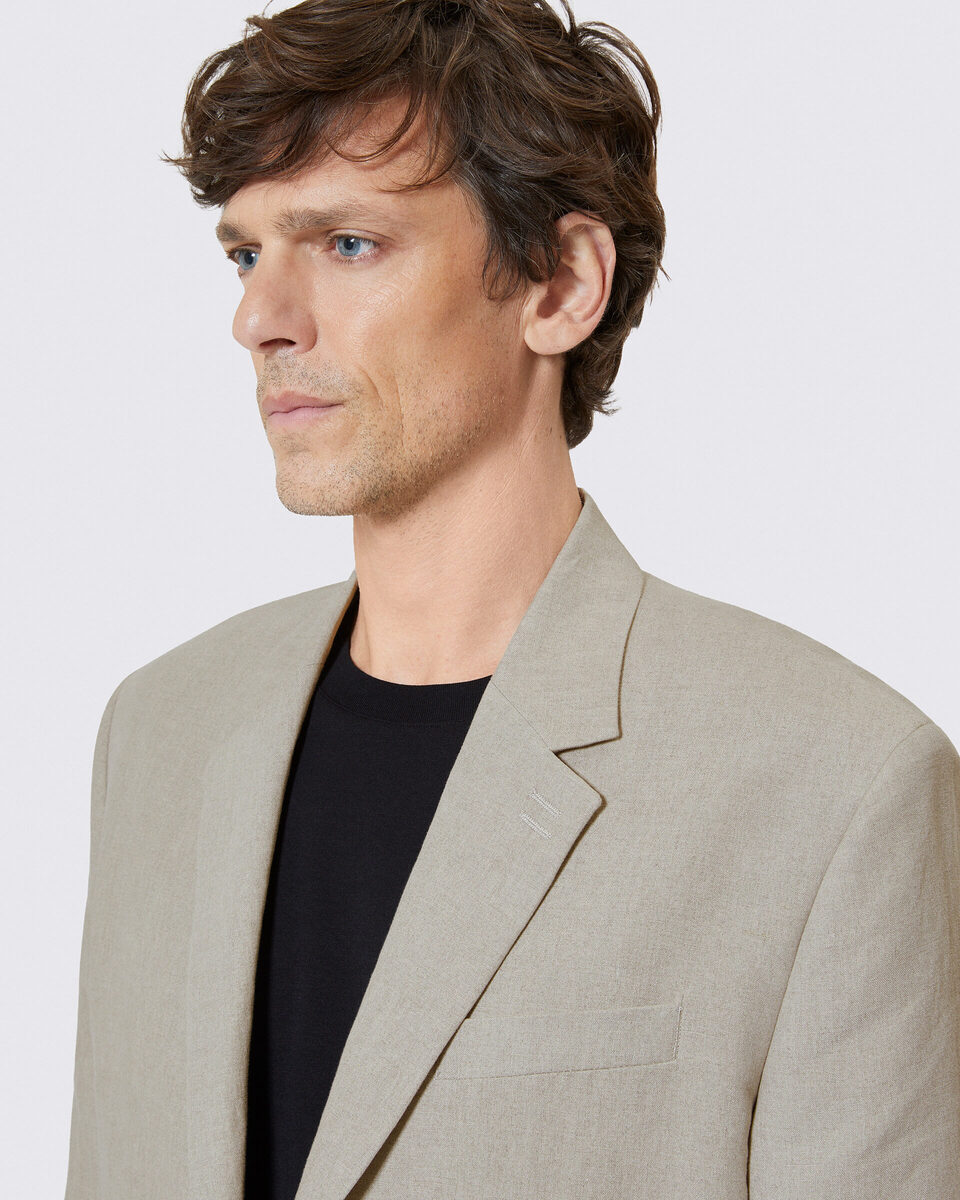 Beige linen suit jacket