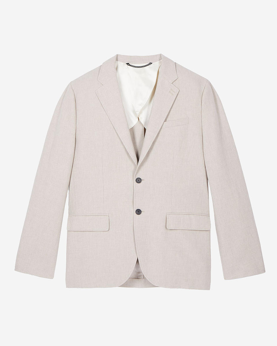 Beige cotton linen suit jacket