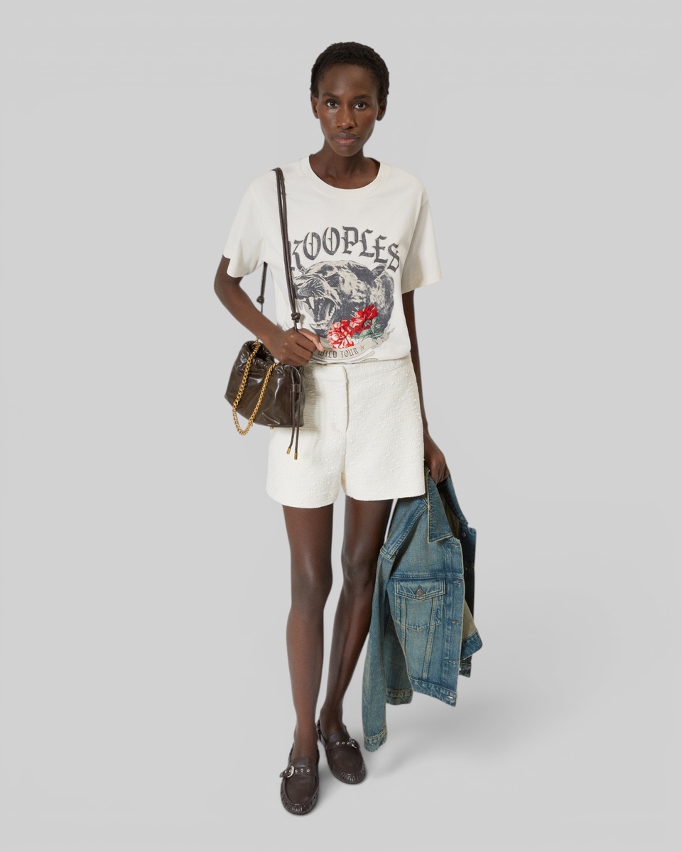 T-shirt with ecru screen print