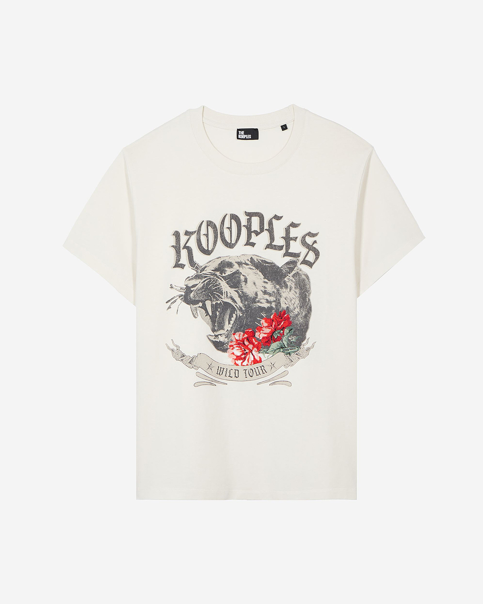T-shirt with ecru screen print