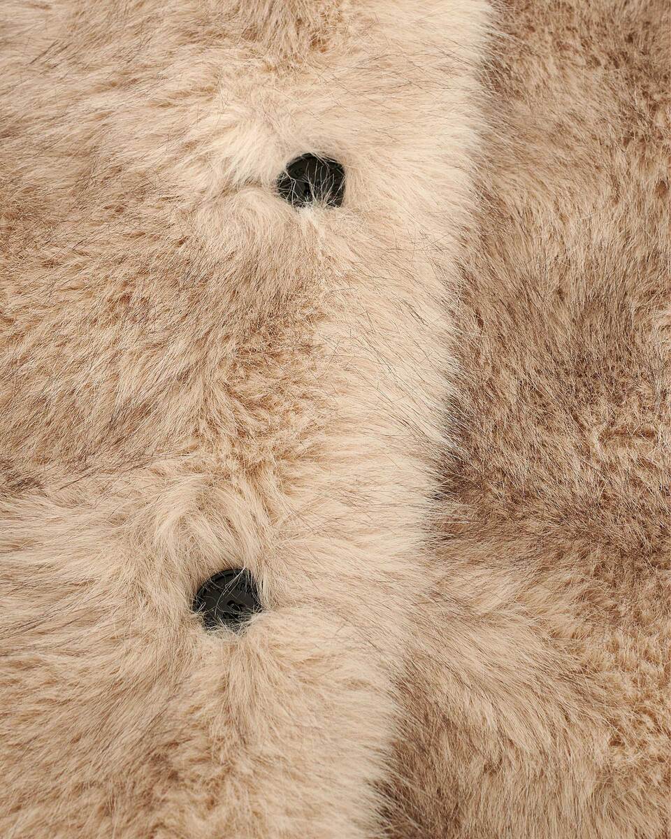 Beige fur-effect coat