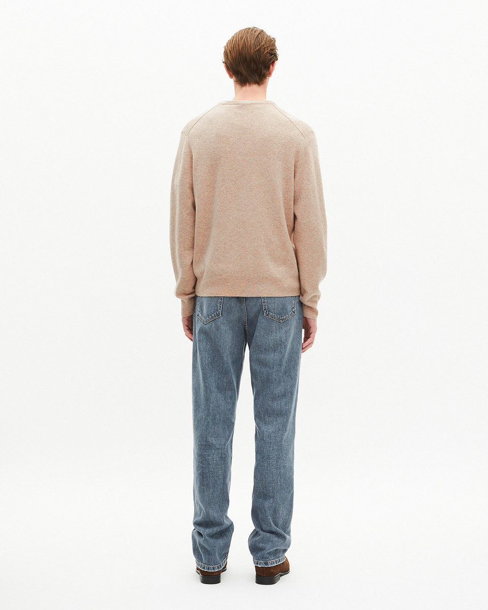 Beige cashmere V-neck sweater