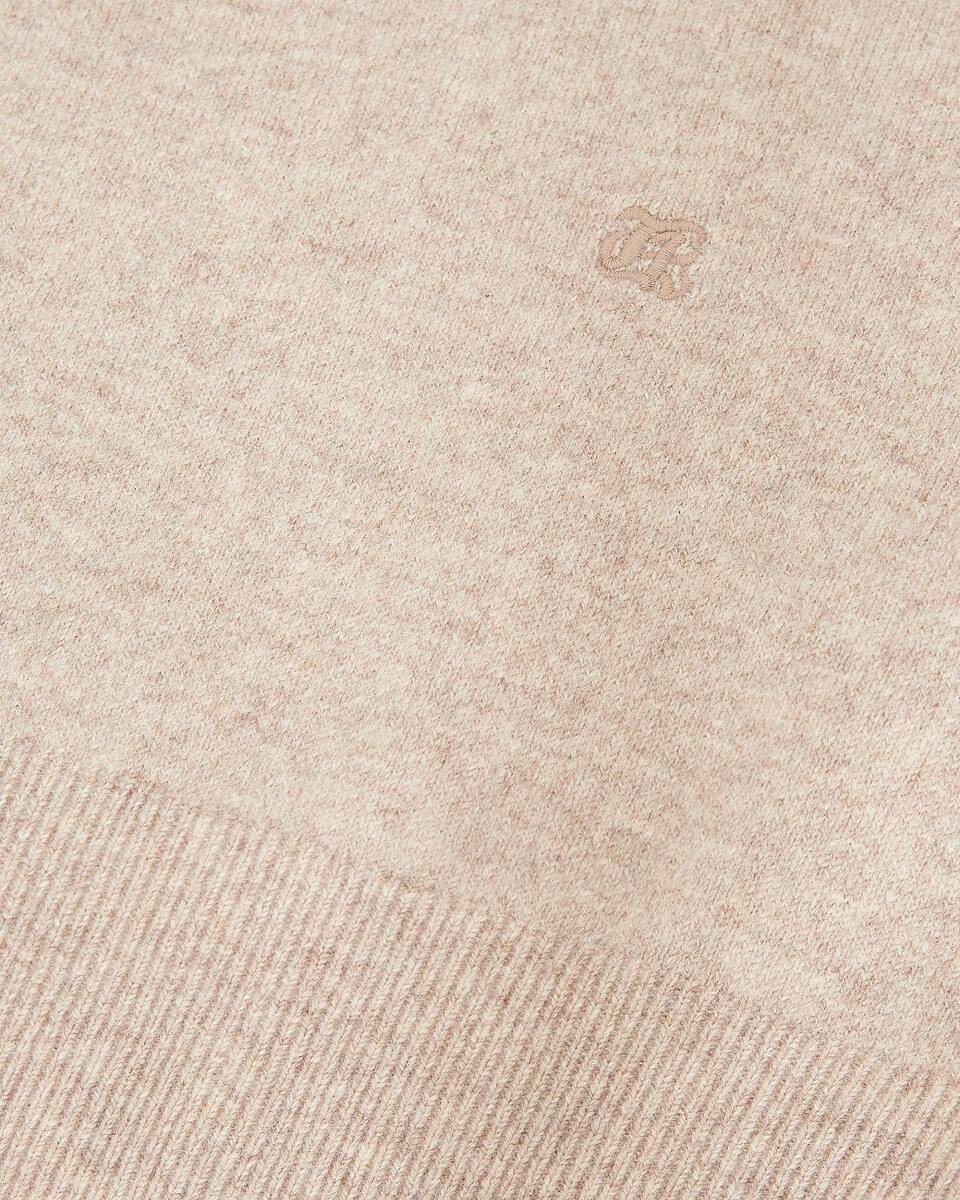 Beige cashmere V-neck sweater