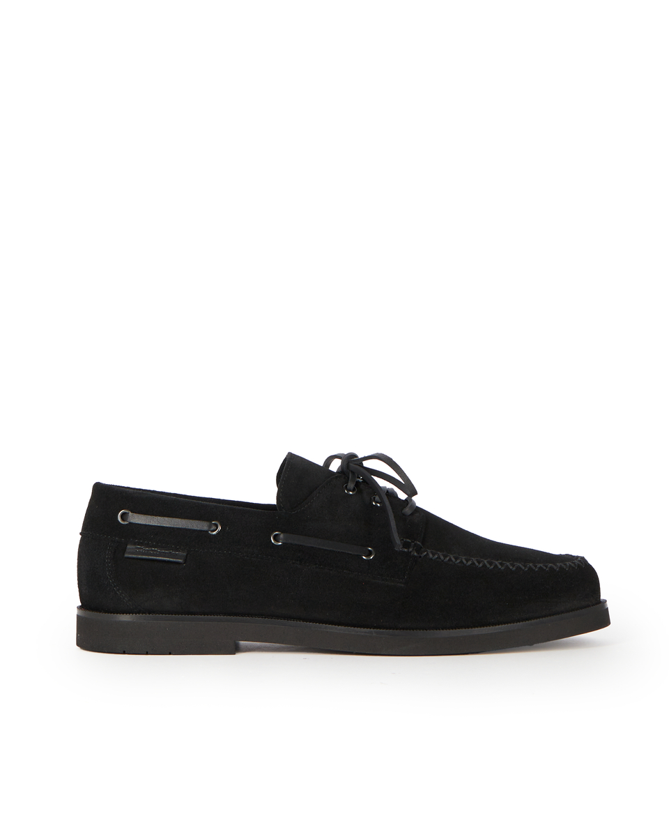 Black suede loafers