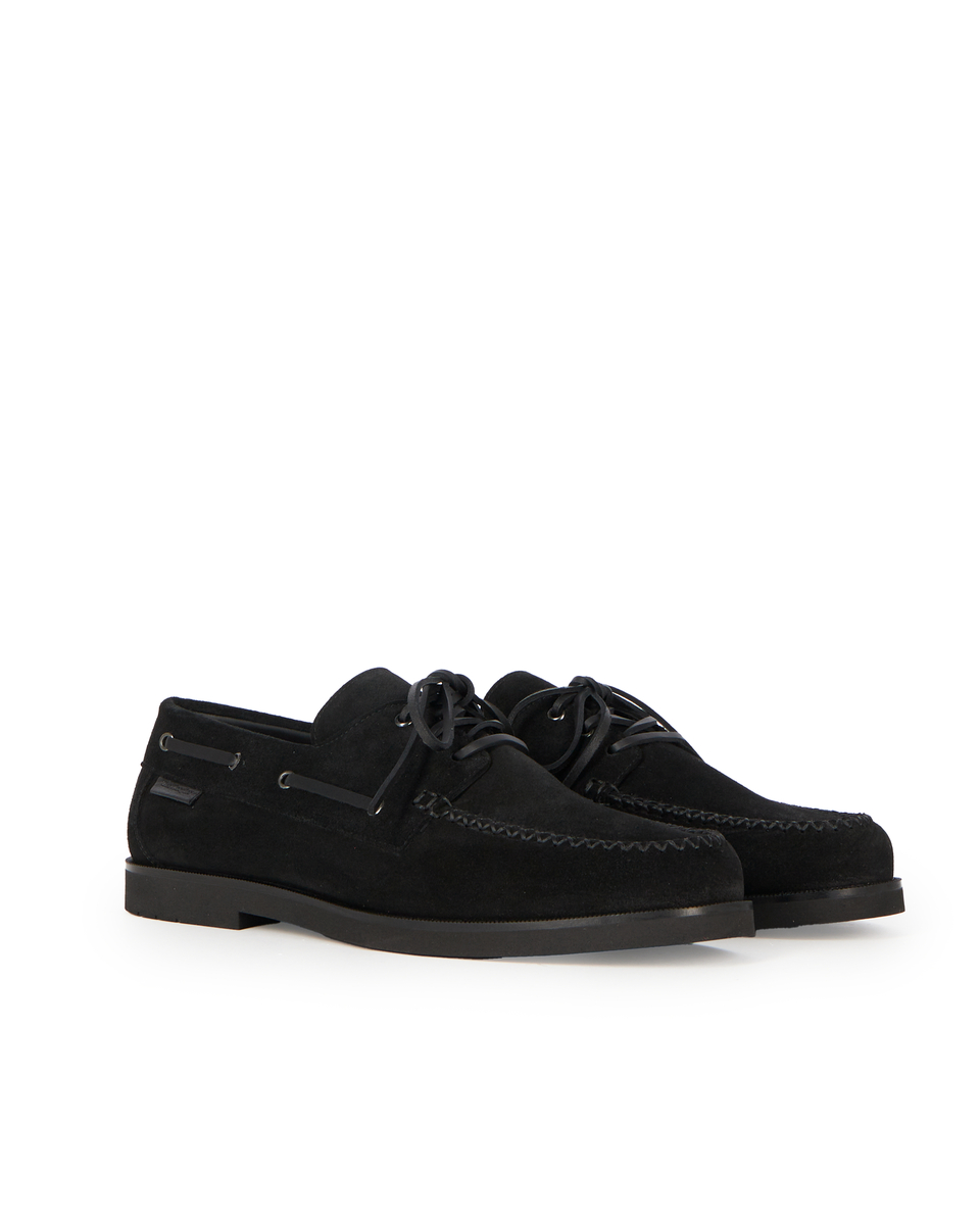 Black suede loafers