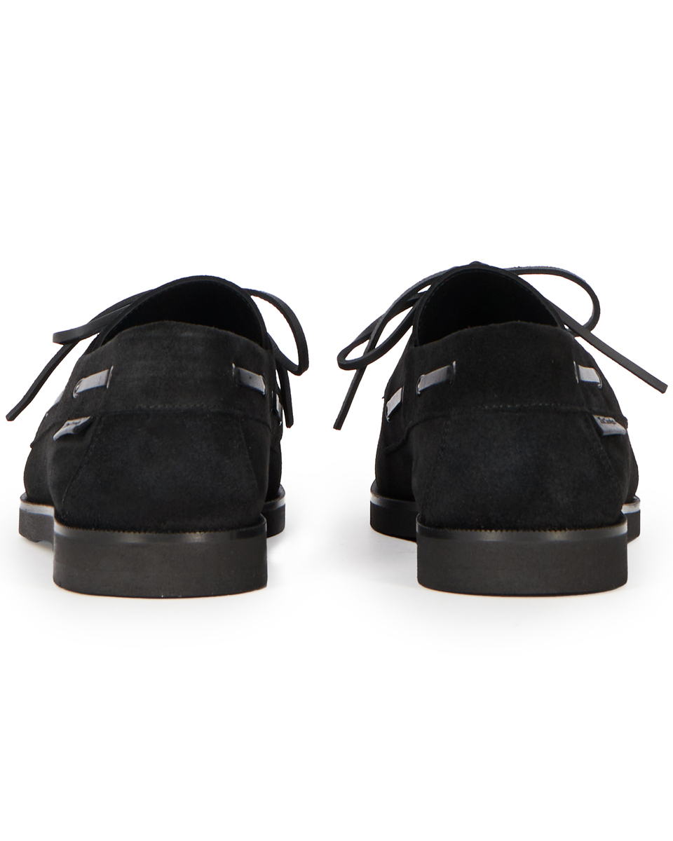Black suede loafers
