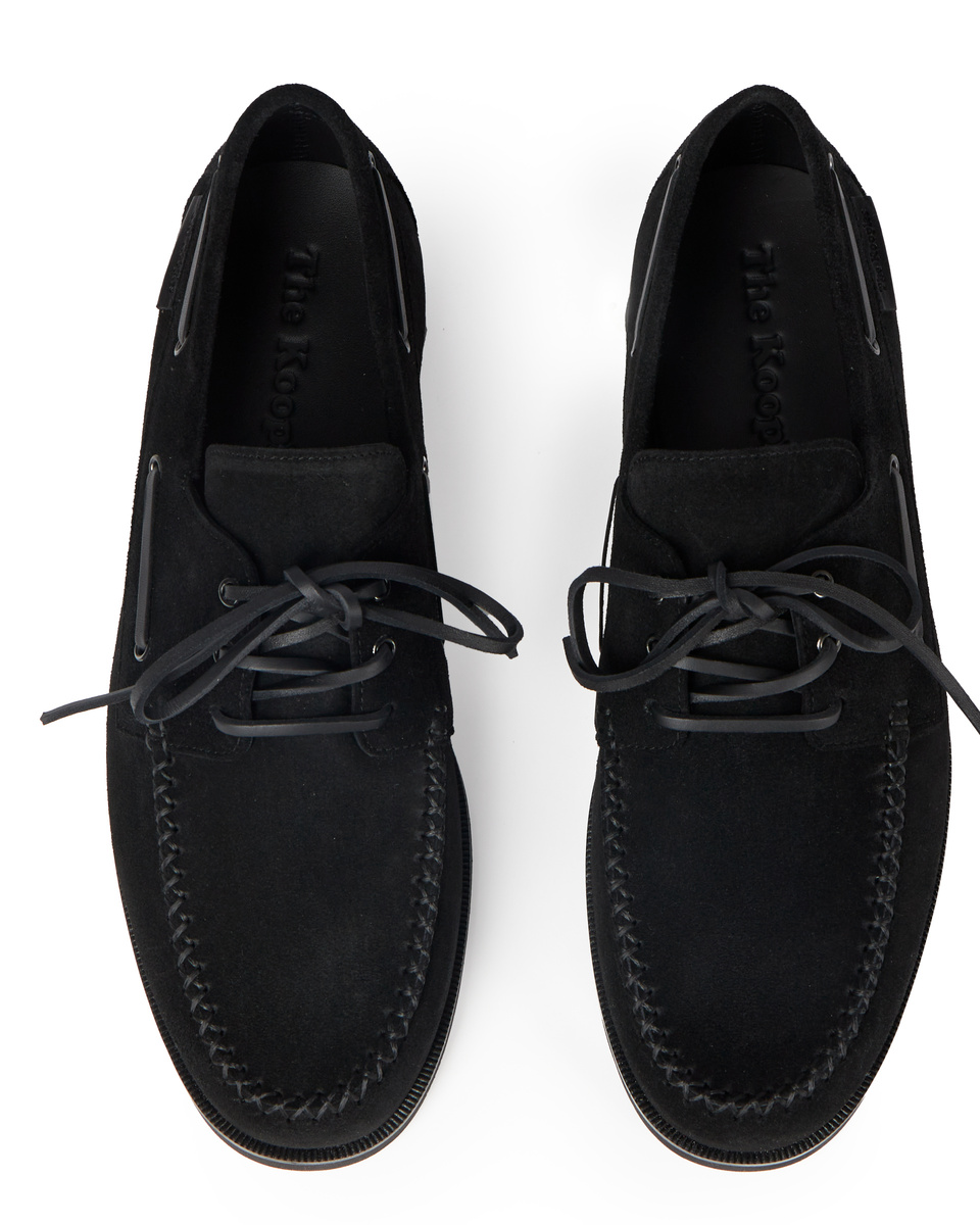 Black suede loafers