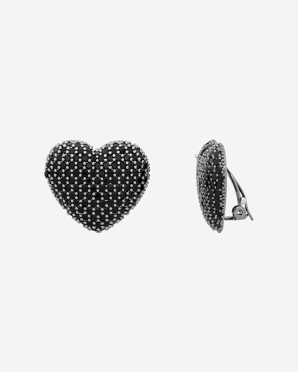 Black clip-on earrings
