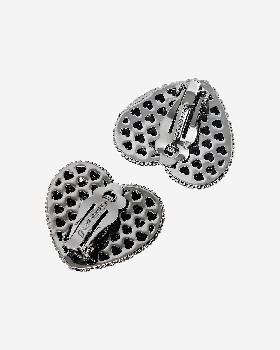 Black clip-on earrings