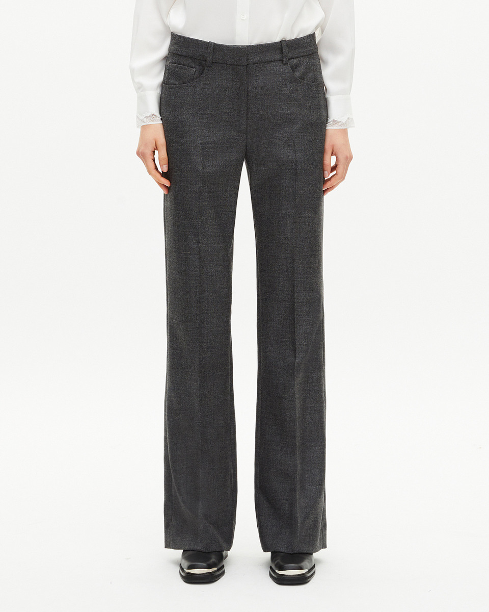 Dark grey wool bootcut pants