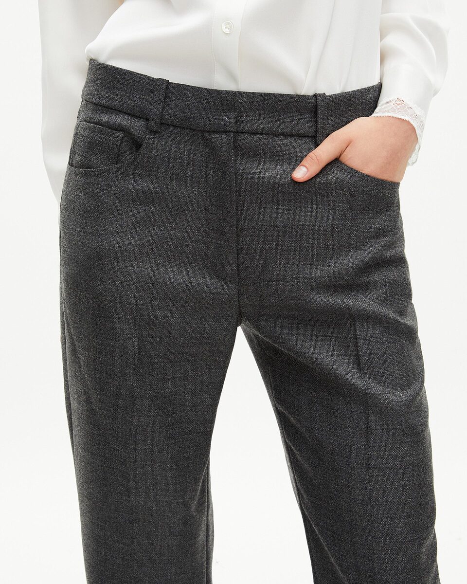 Dark grey wool bootcut pants