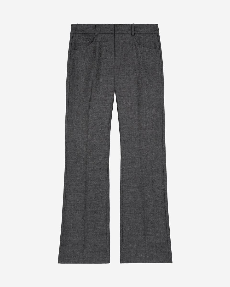 Dark grey wool bootcut pants
