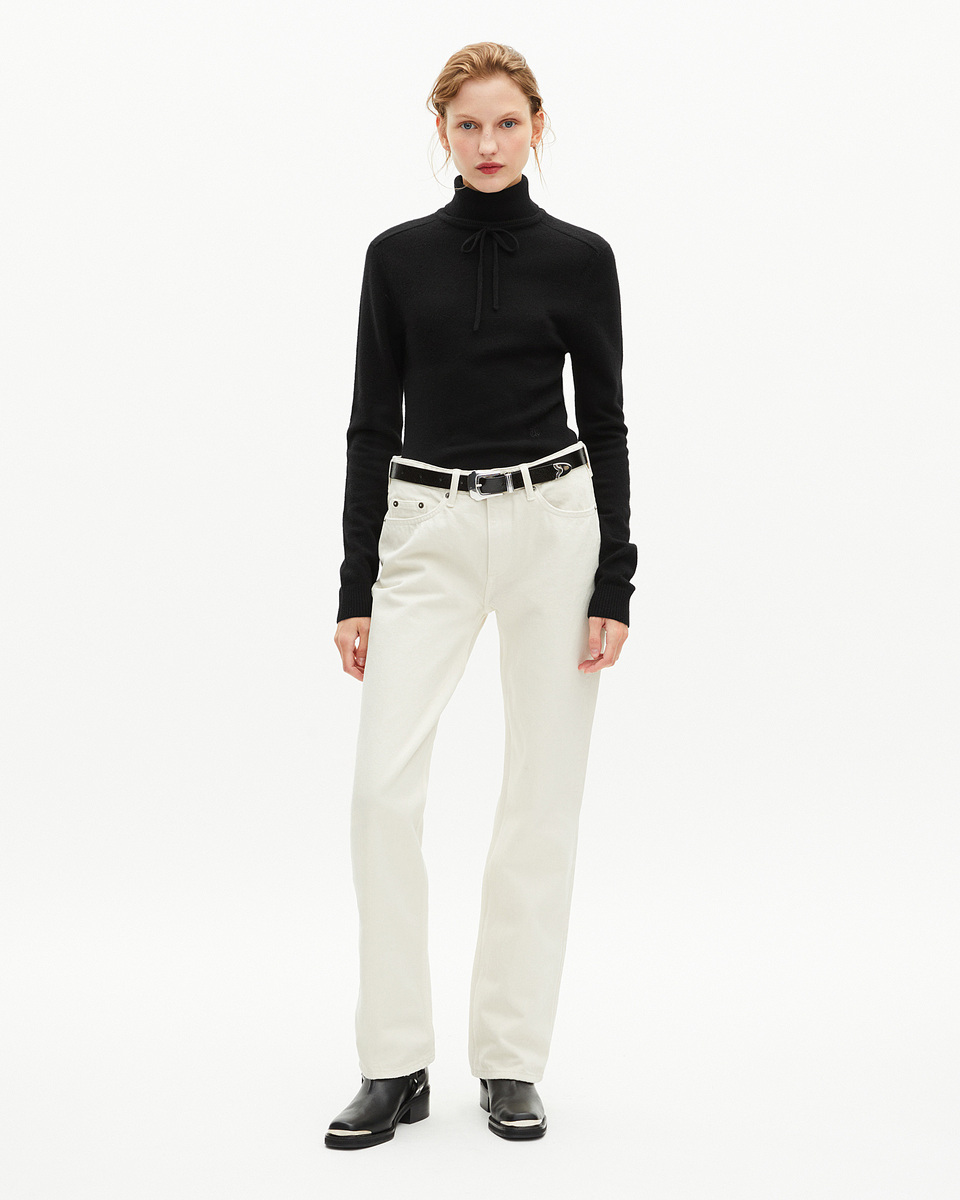 Black cashmere turtleneck sweater