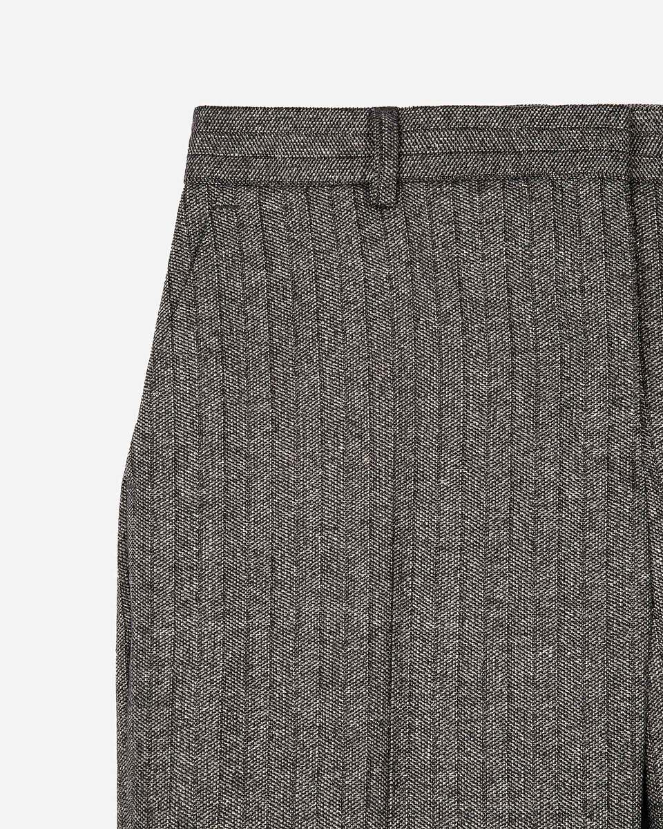 Gold and black lurex herringbone straight-leg pants