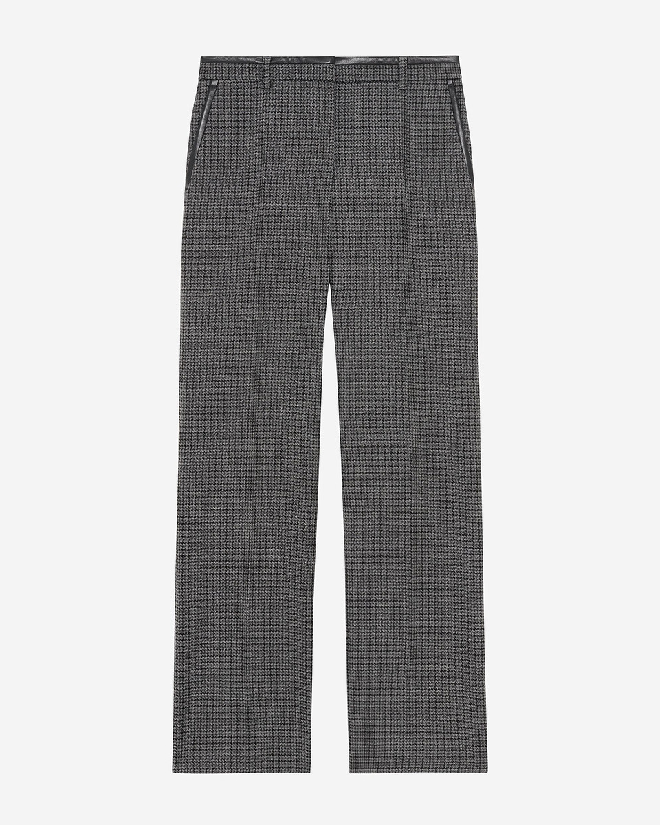Black and grey straight-leg tailored pants