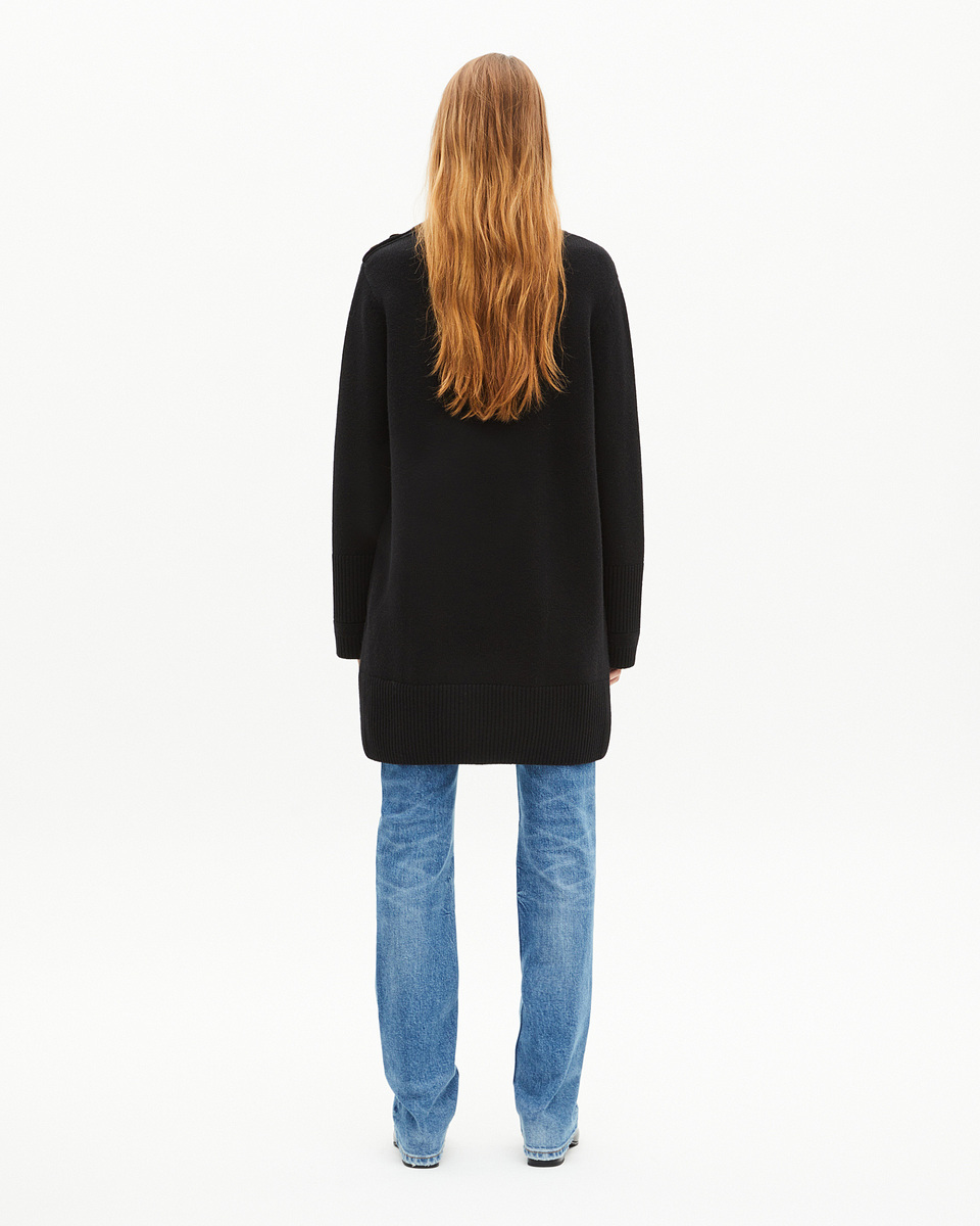 Short dress in black wool