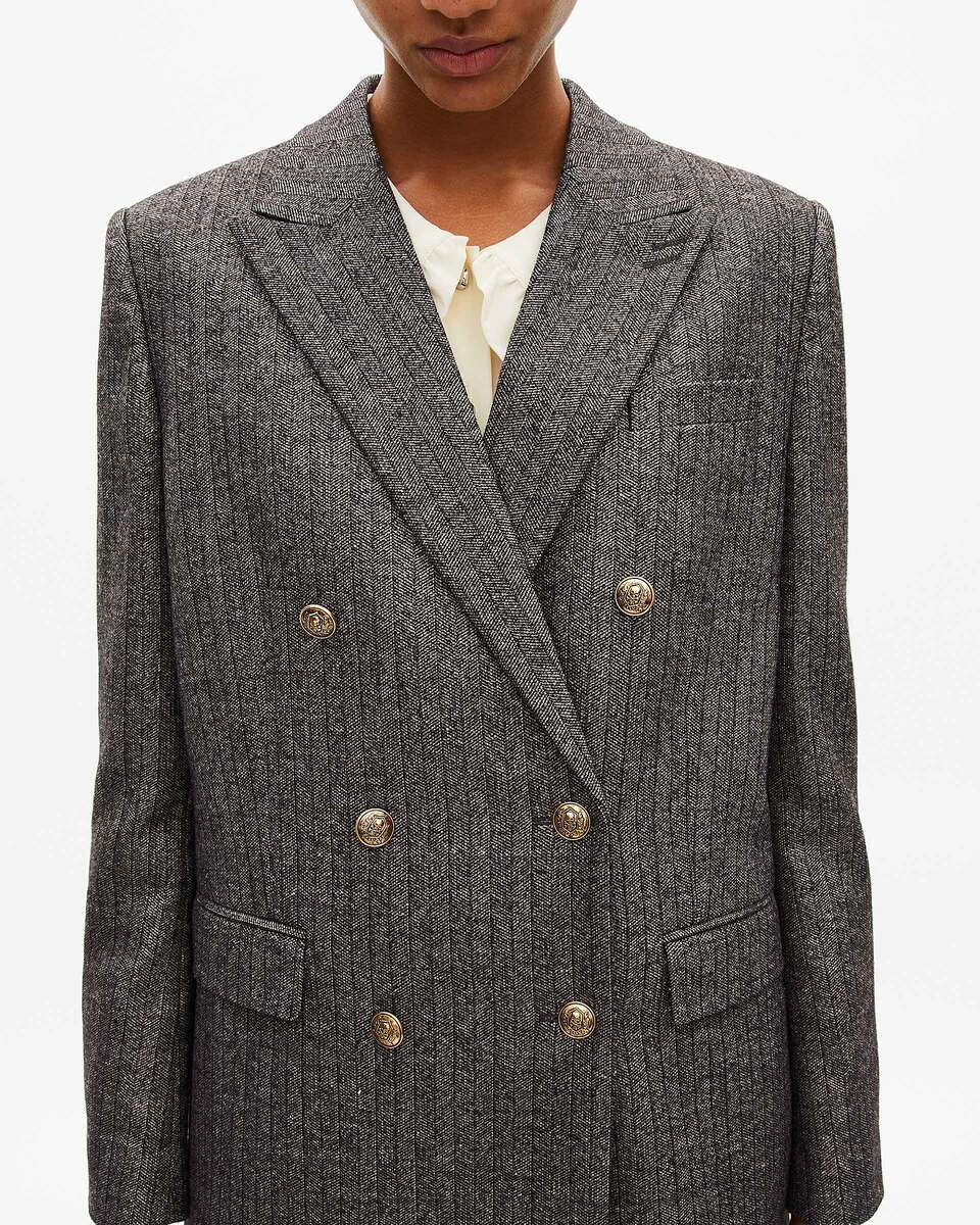 Gold and black lurex herringbone suit jacket