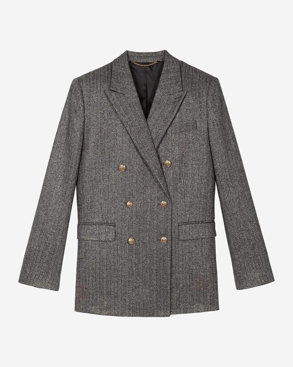 Gold and black lurex herringbone suit jacket