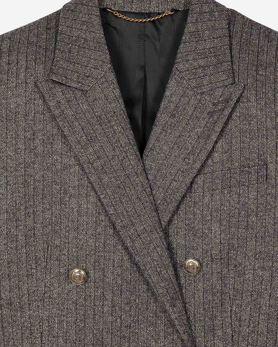Gold and black lurex herringbone suit jacket