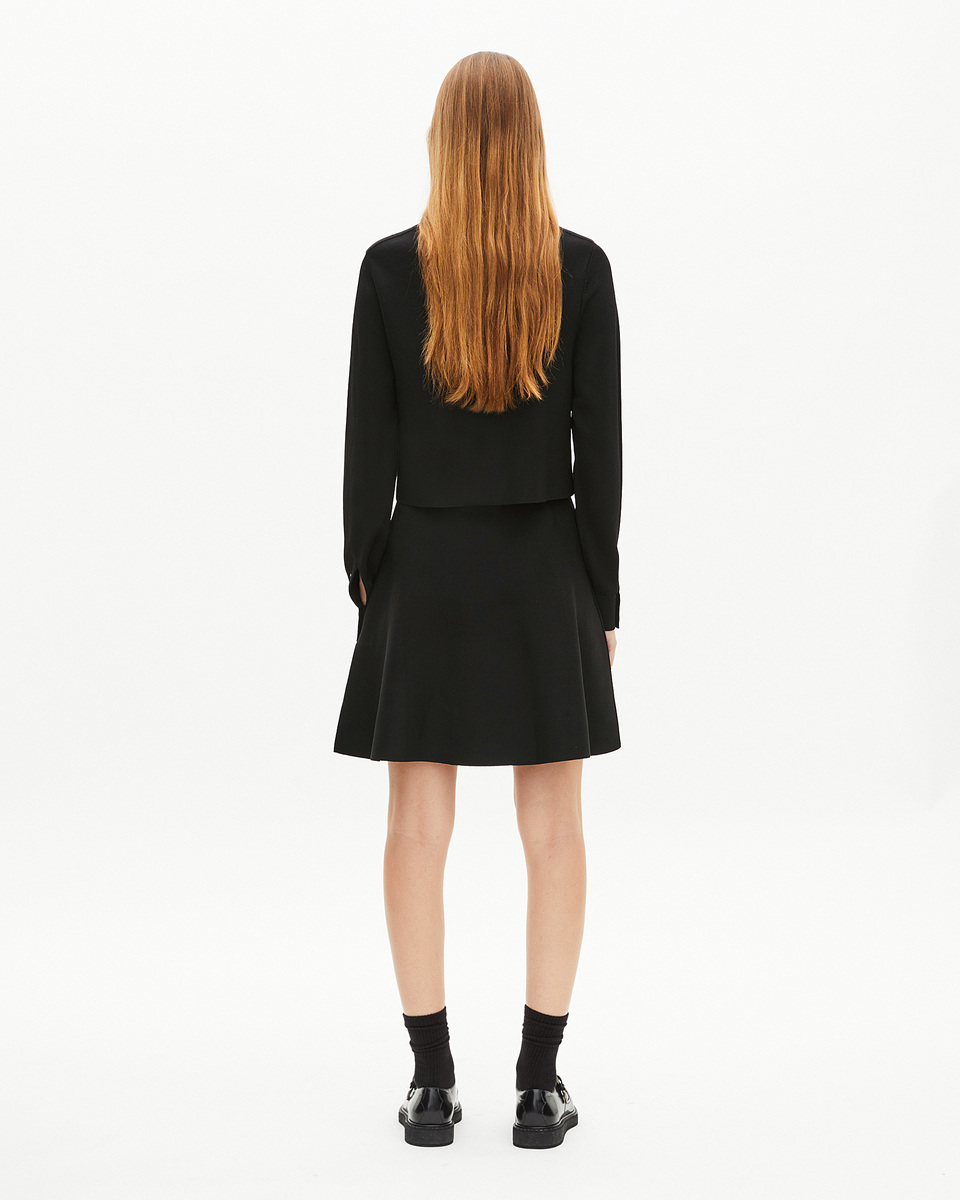 Short trompe l'oeil dress in black mesh