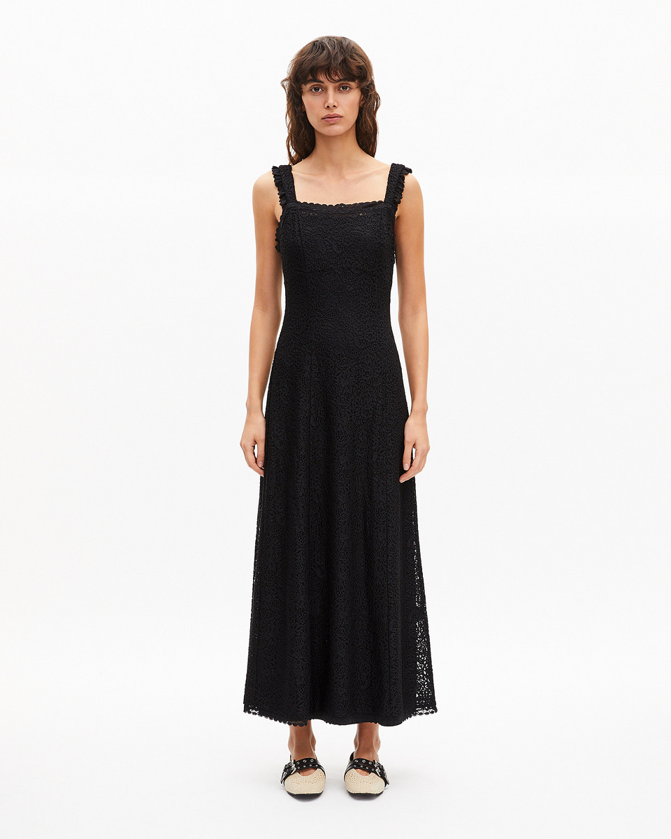 Black lace maxi dress