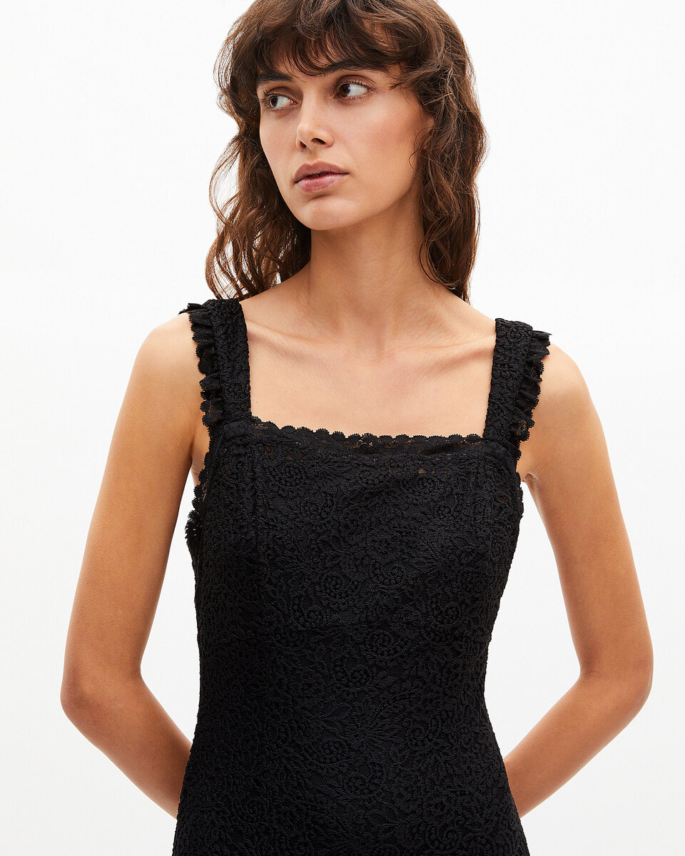 Black lace maxi dress