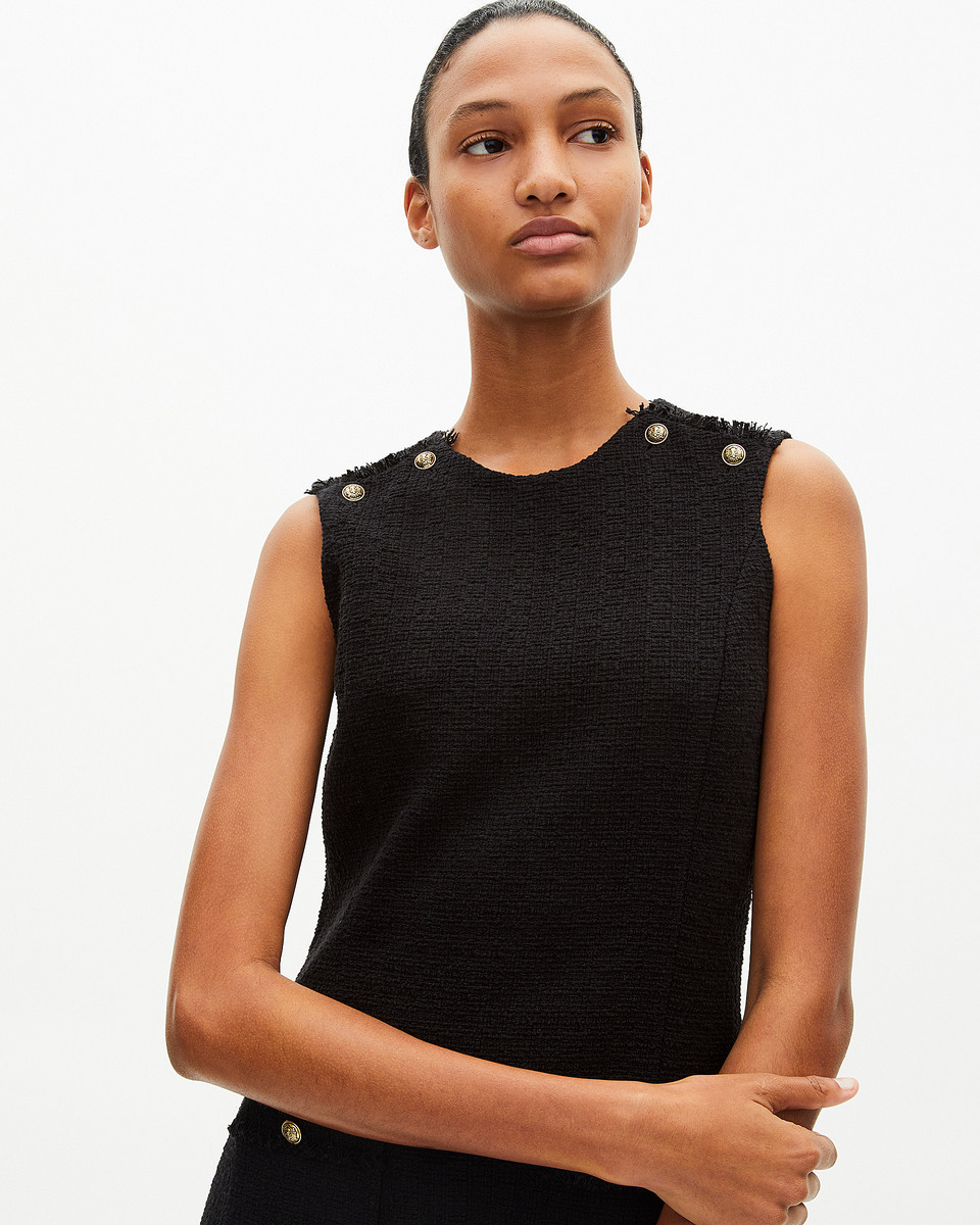 Short black tweed dress
