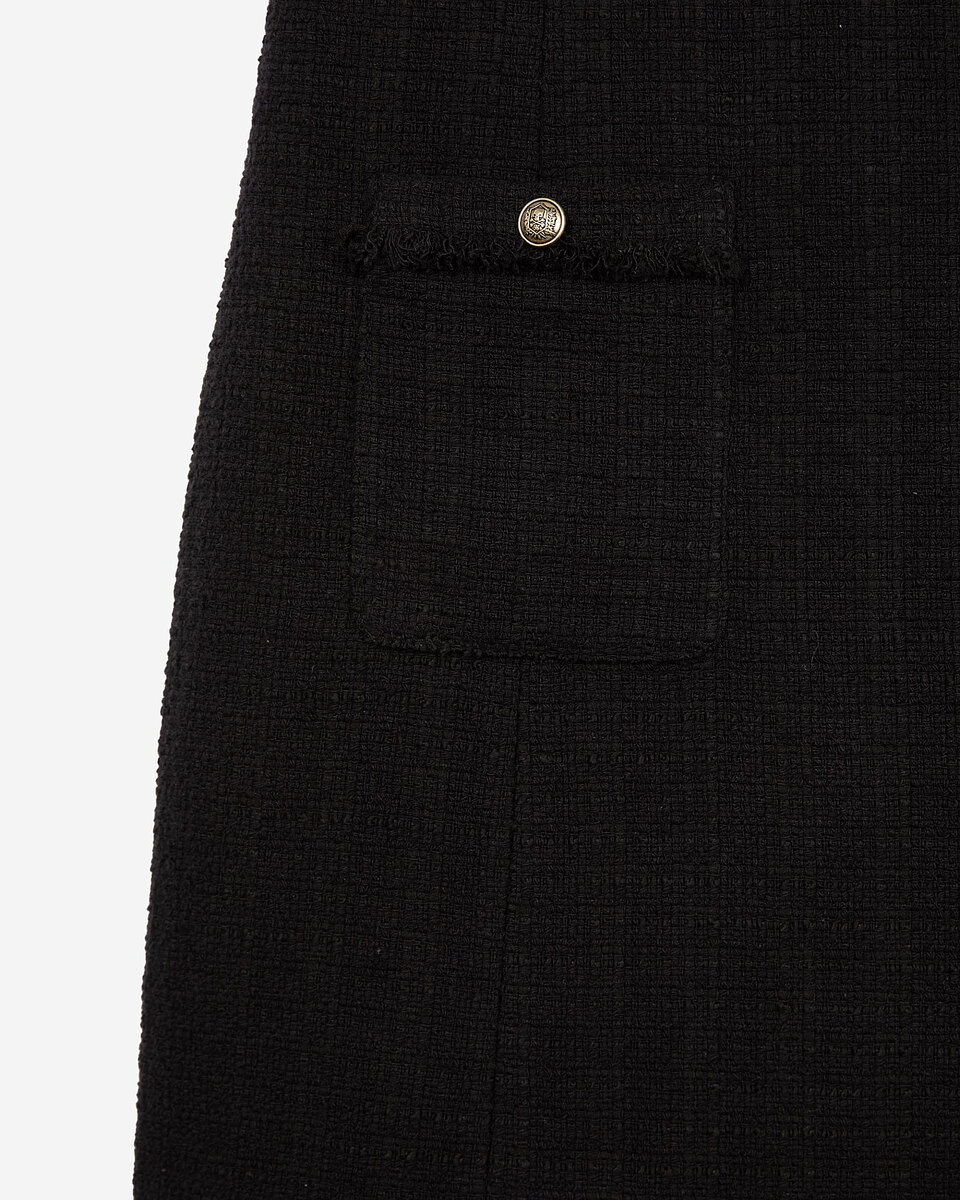 Short black tweed dress