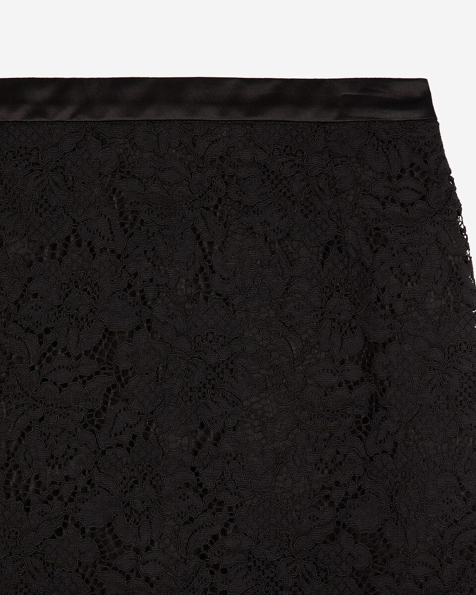 Short black lace skirt