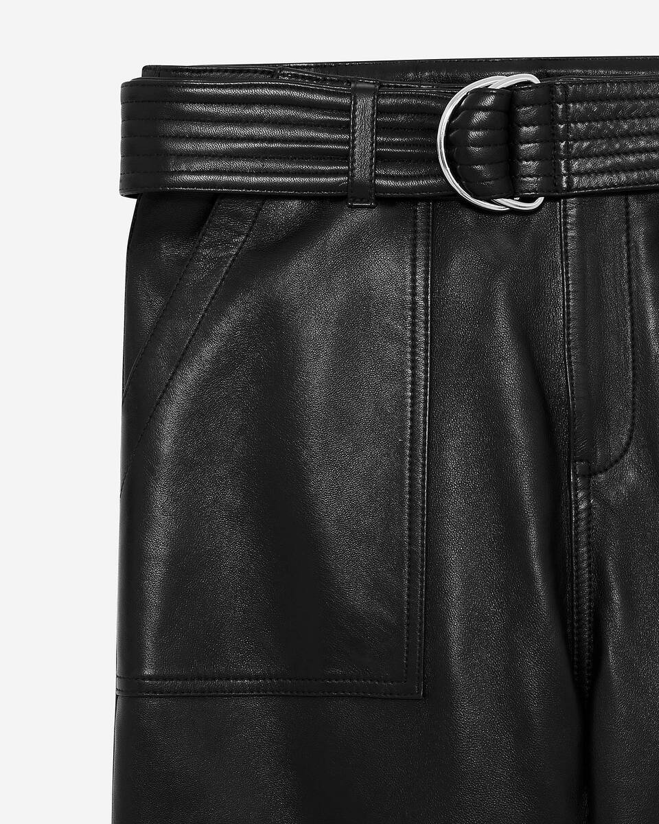 Straight-leg leather pants
